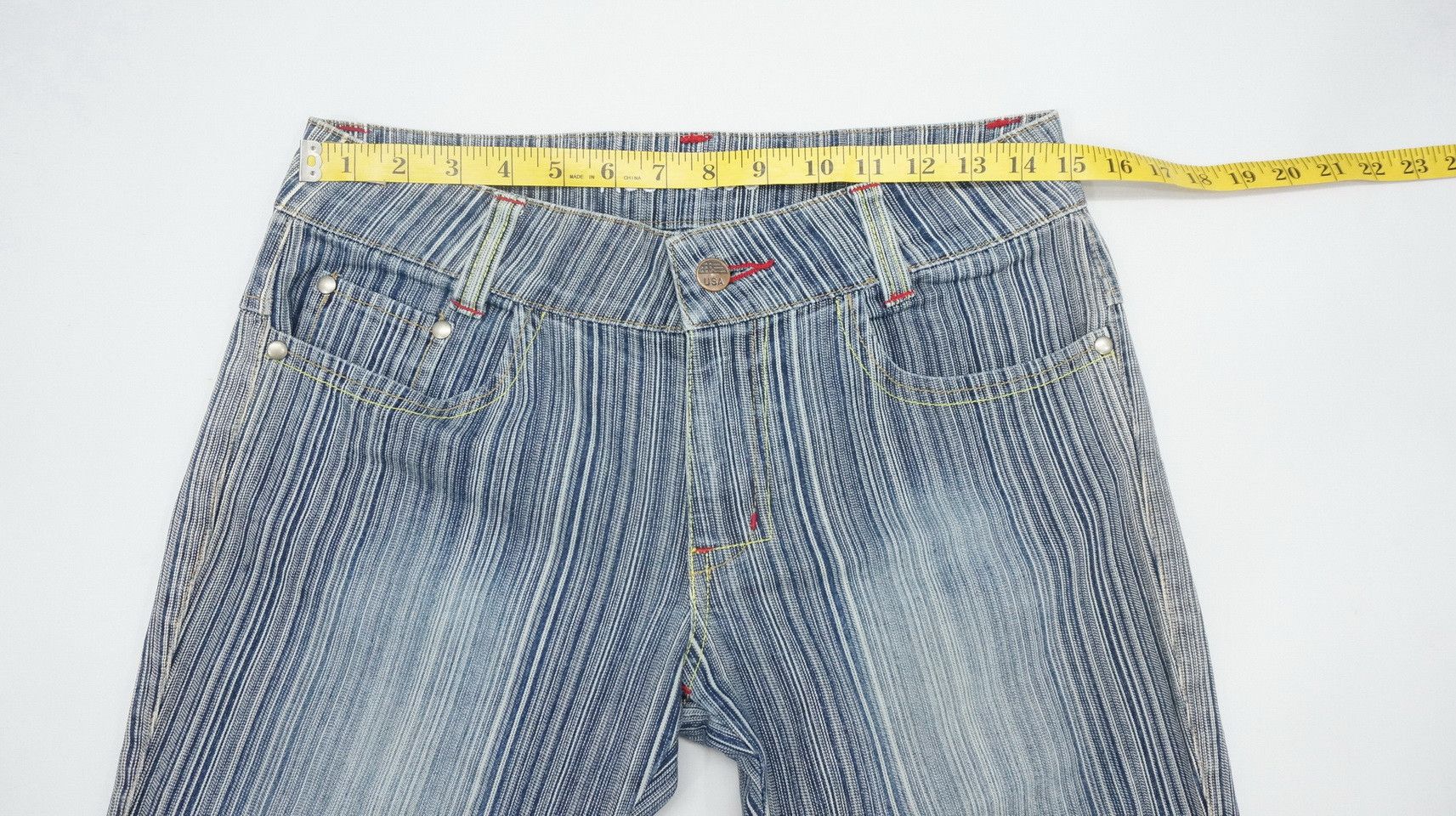 Japanese Brand Vtg ACE LOVE Japan Hickory Low Rise Women's Jeans Size 29" - 8 Thumbnail