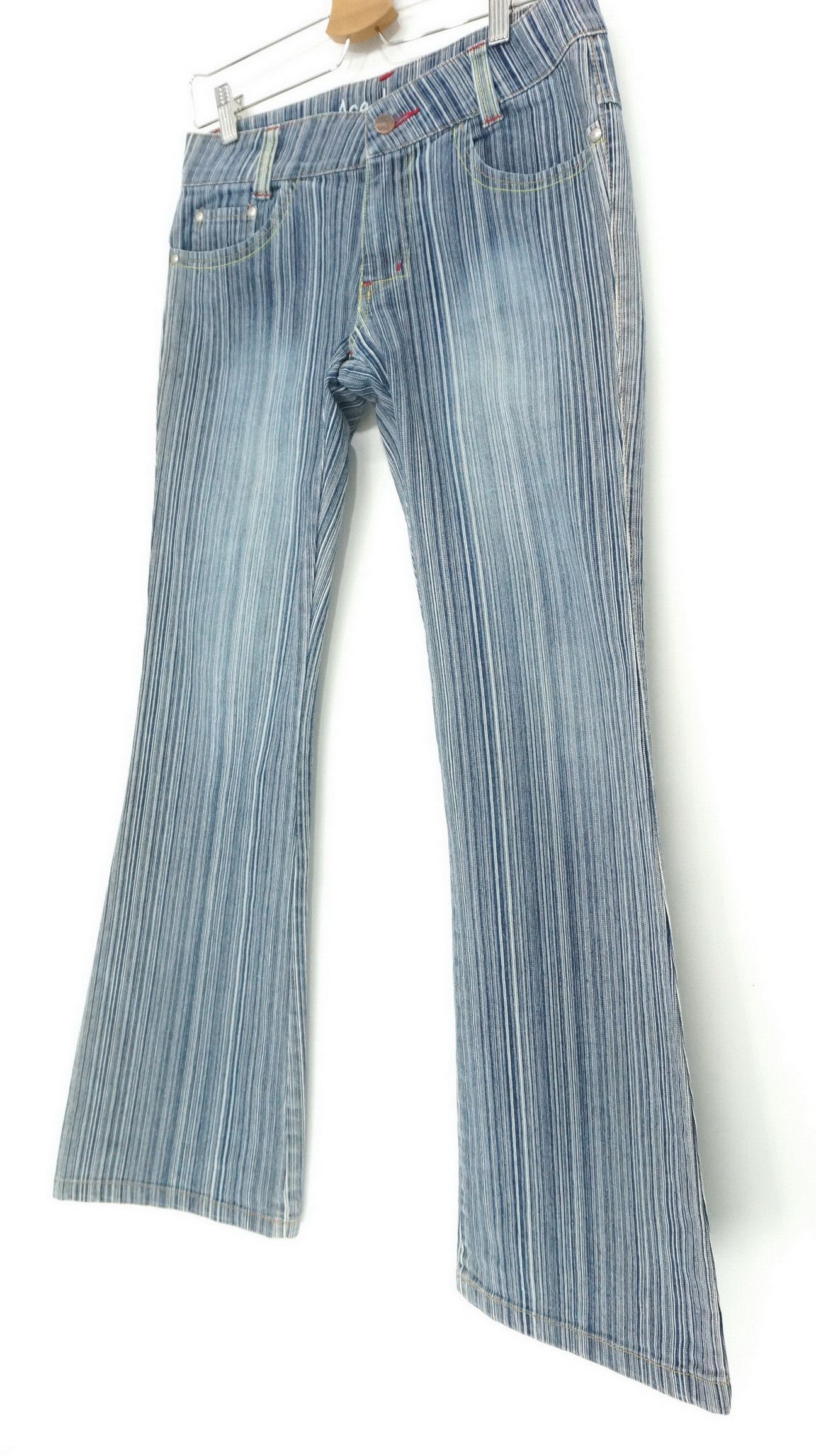 Japanese Brand Vtg ACE LOVE Japan Hickory Low Rise Women's Jeans Size 29" - 2 Thumbnail