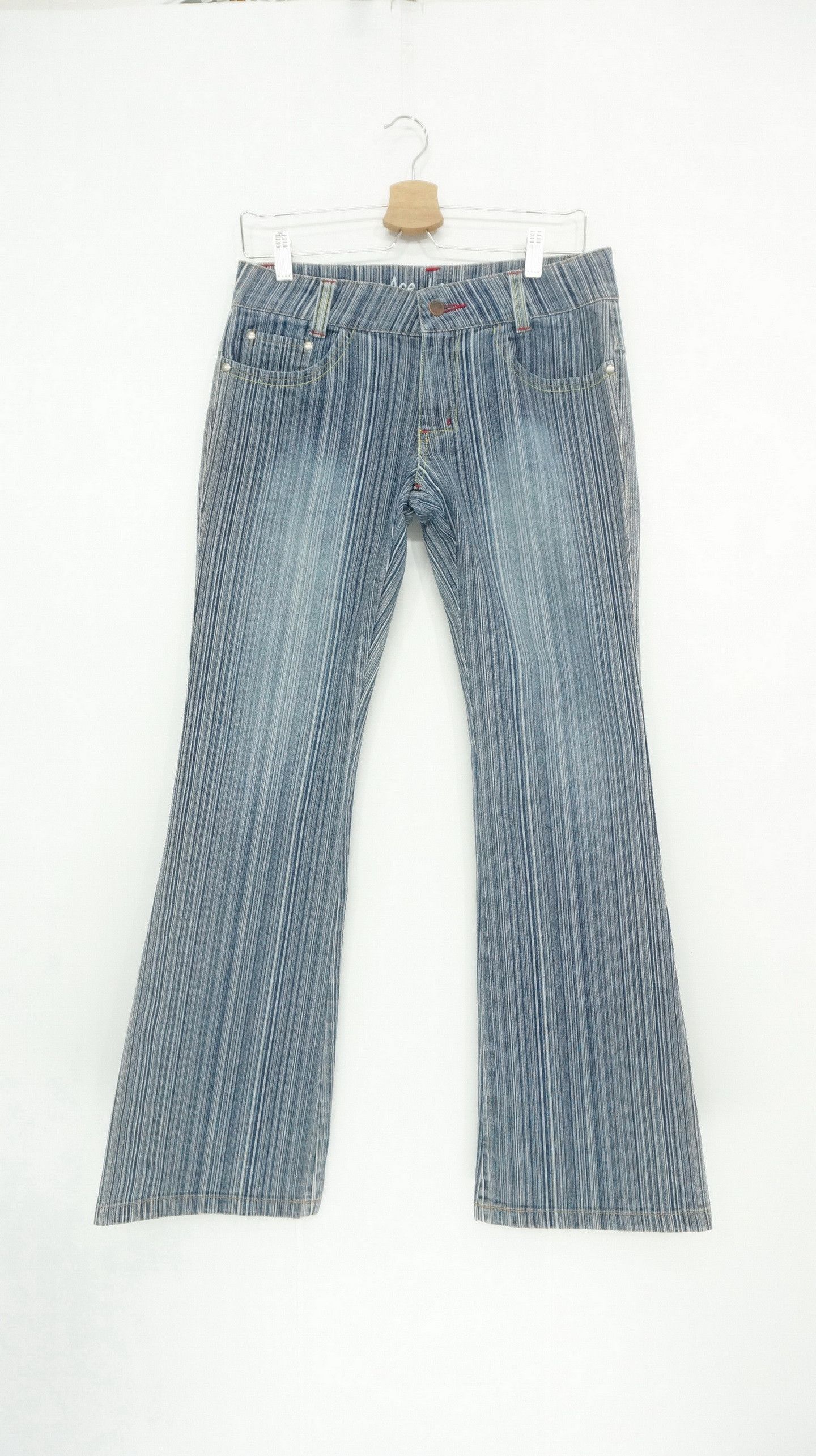Japanese Brand Vtg ACE LOVE Japan Hickory Low Rise Women's Jeans Size 29" - 1 Thumbnail
