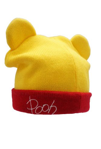 image of Vintage Pooh Tokyo Disney Resort Ear Acrylic Beanie in Yellow, Men's