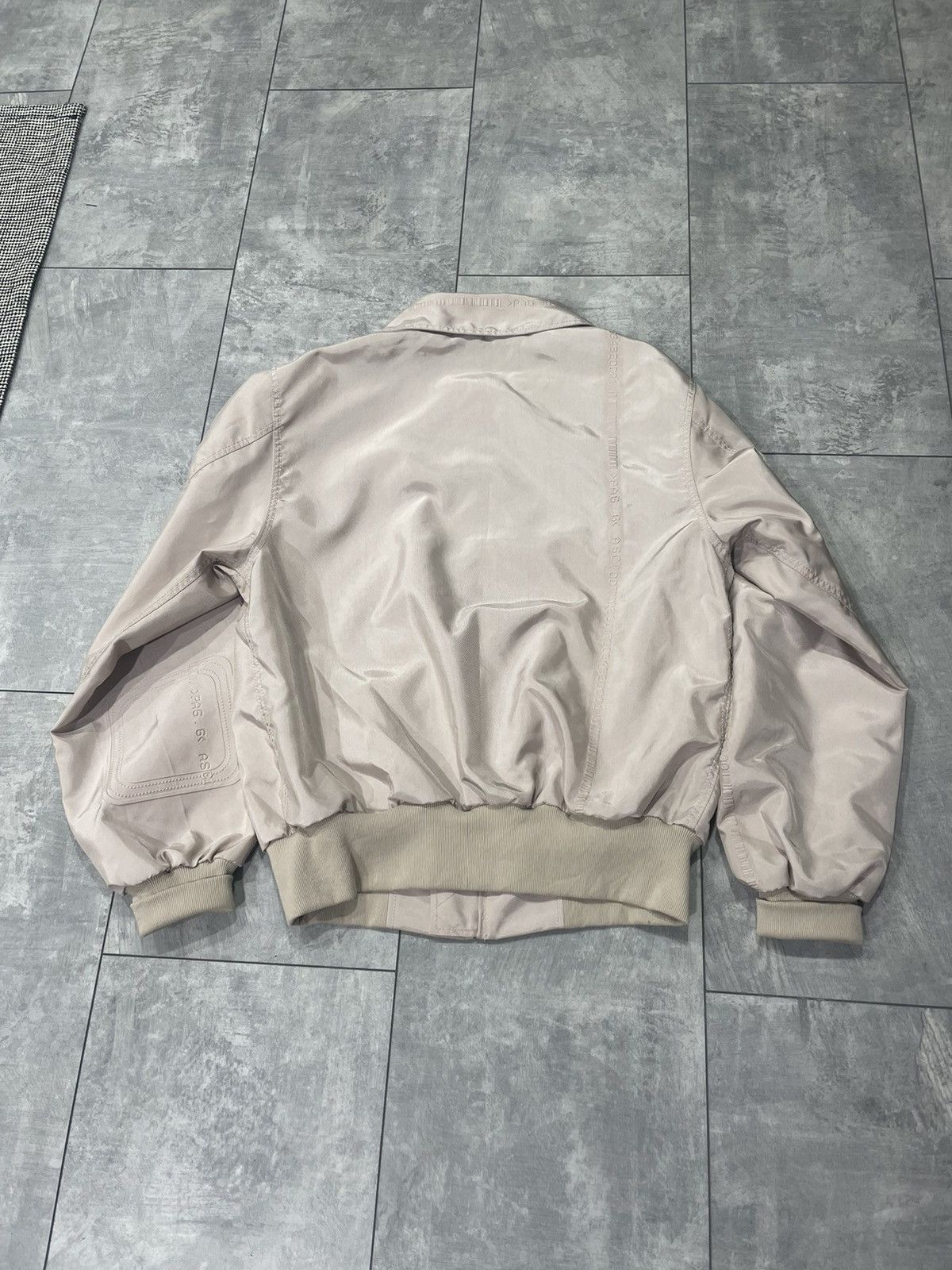 Kanghyuk last drop Barcode Embossed Bomber Jacket | Grailed