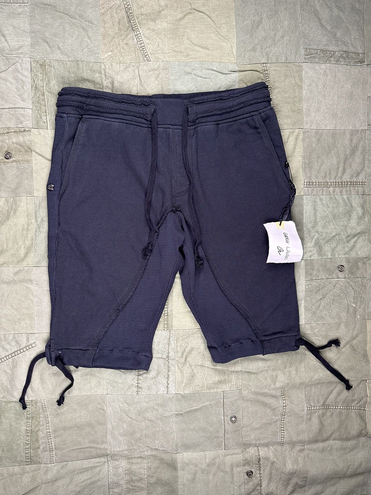 image of Greg Lauren Black 50/50 Shorts, Men's (Size 34)