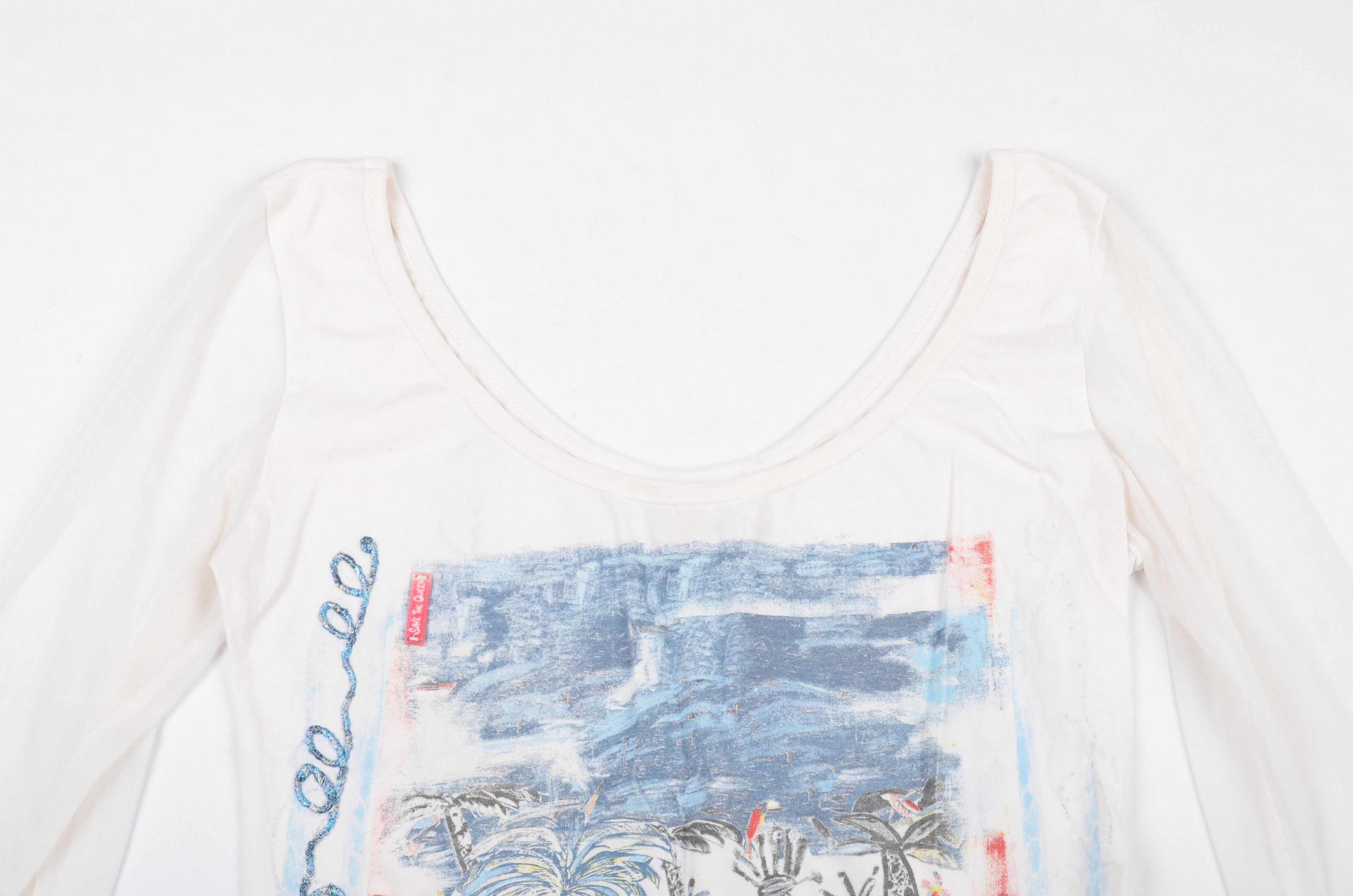 Other Vintage Save the Queen Mesh Printed Top Size M / US 6-8 / IT 42-44 - 5 Thumbnail