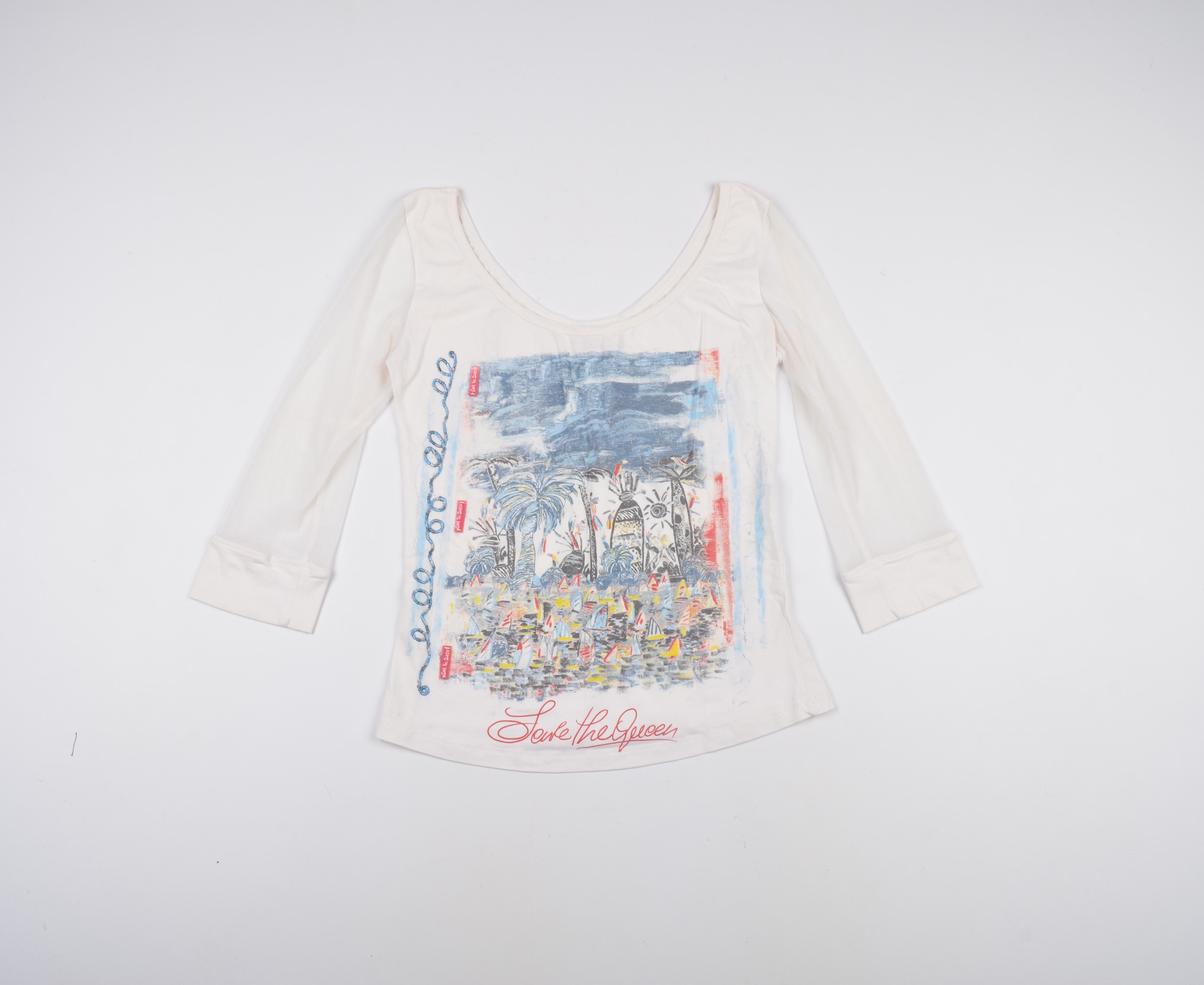 Other Vintage Save the Queen Mesh Printed Top Size M / US 6-8 / IT 42-44 - 4 Thumbnail