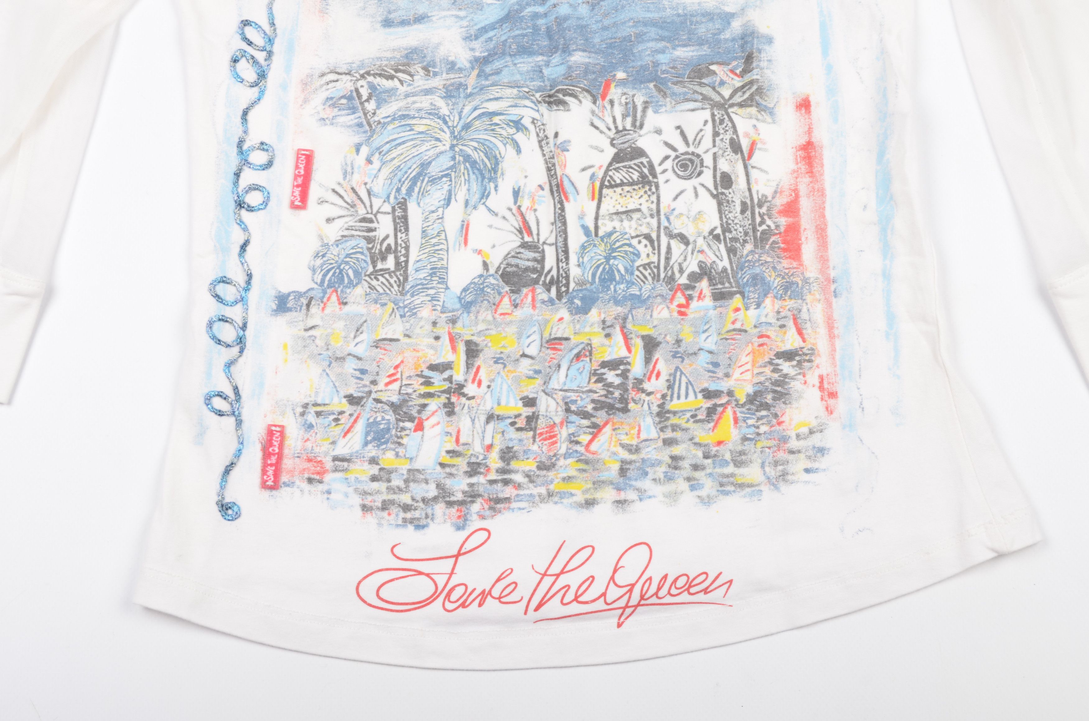 Other Vintage Save the Queen Mesh Printed Top Size M / US 6-8 / IT 42-44 - 6 Thumbnail