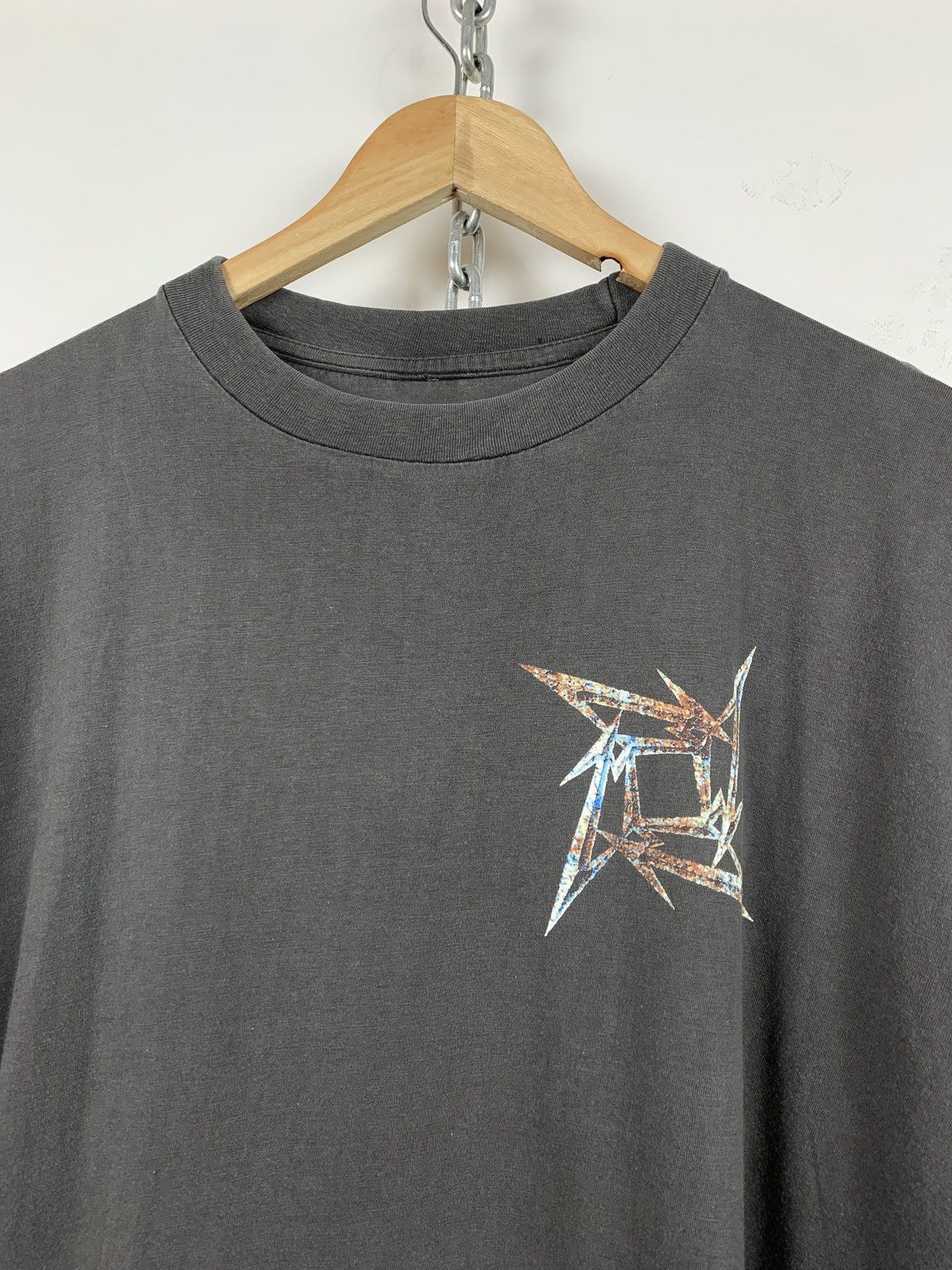 Band Tees 1996 Vintage Metallica Ninja Star Grey T-Shirt Size US XL / EU 56 / 4 - 14 Thumbnail