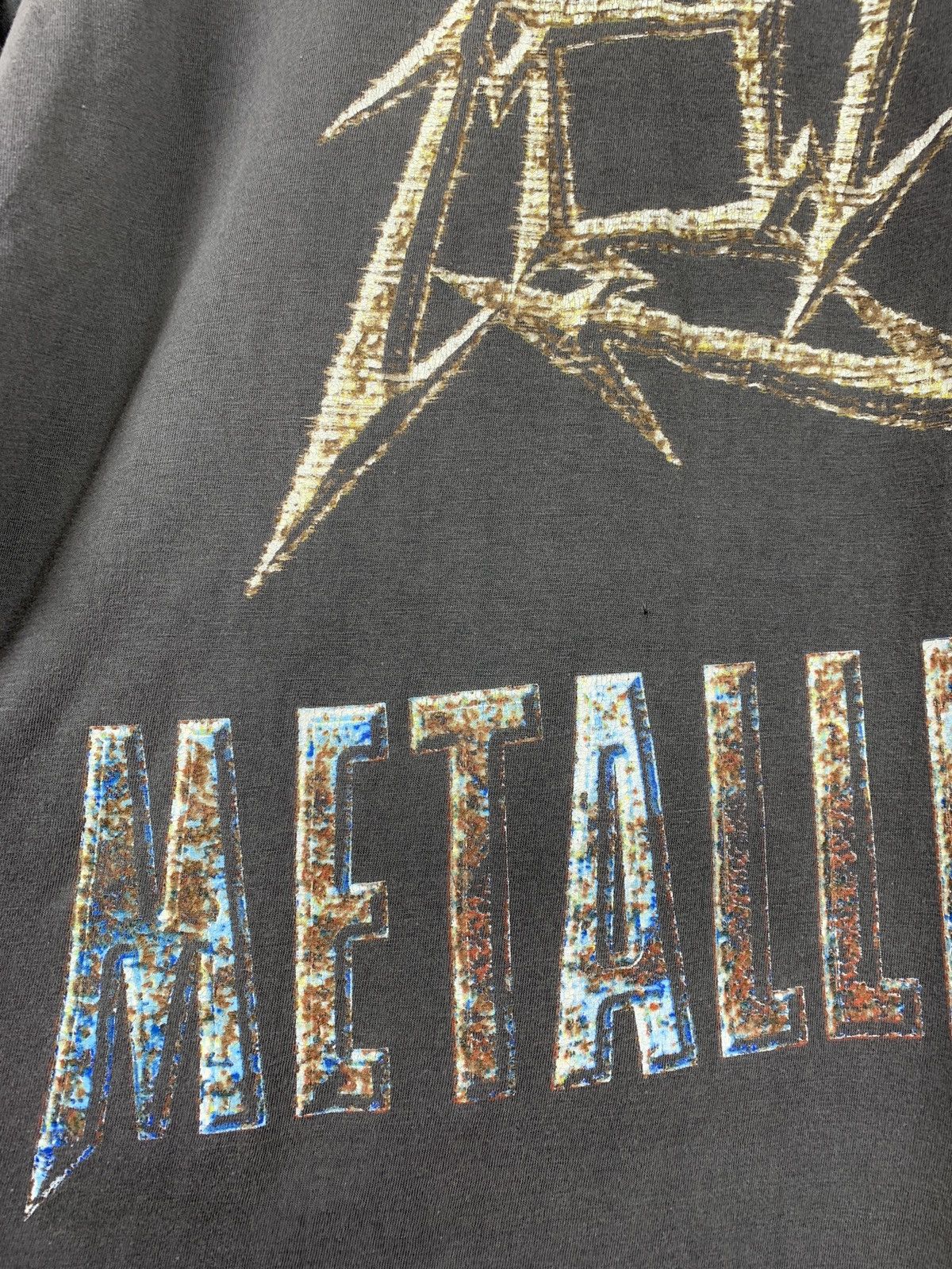 Band Tees 1996 Vintage Metallica Ninja Star Grey T-Shirt Size US XL / EU 56 / 4 - 7 Thumbnail