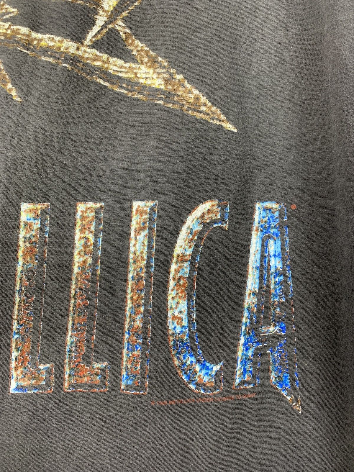 Band Tees 1996 Vintage Metallica Ninja Star Grey T-Shirt Size US XL / EU 56 / 4 - 8 Thumbnail