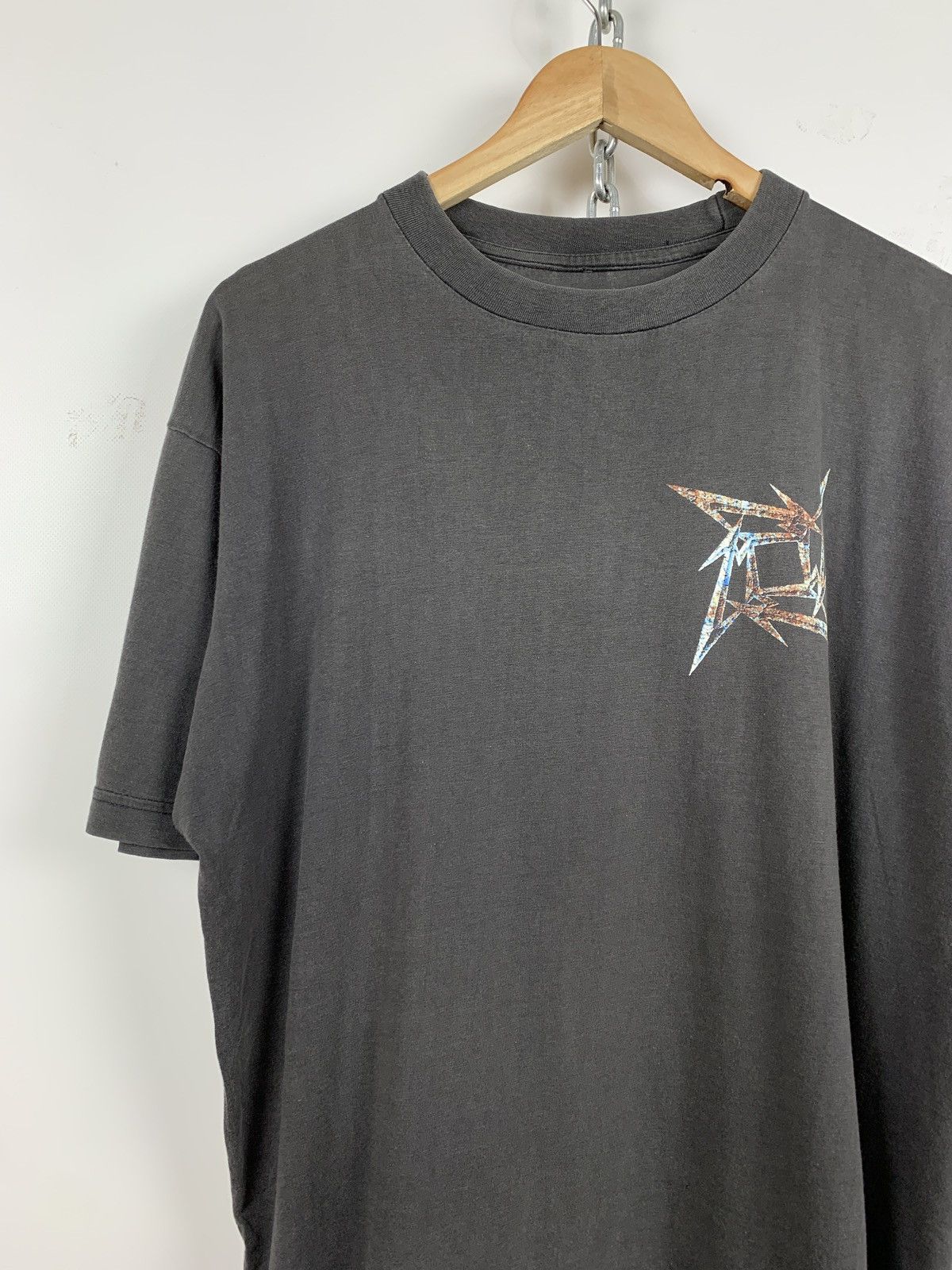 Band Tees 1996 Vintage Metallica Ninja Star Grey T-Shirt Size US XL / EU 56 / 4 - 12 Thumbnail