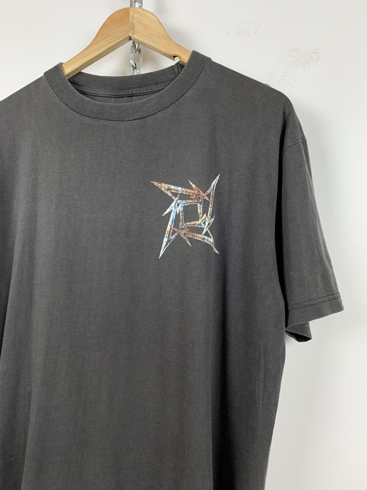 Band Tees 1996 Vintage Metallica Ninja Star Grey T-Shirt Size US XL / EU 56 / 4 - 13 Thumbnail