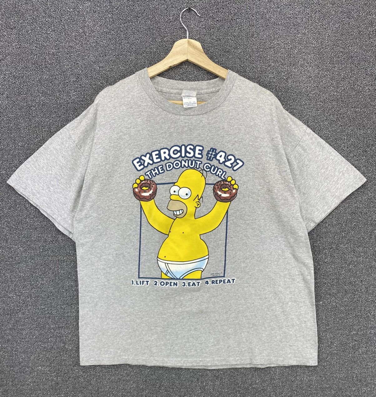 image of Fox x The Simpsons Vintage The Simpsons Matt Groening Exercises Tees T Shirts, Men's (Size XL)