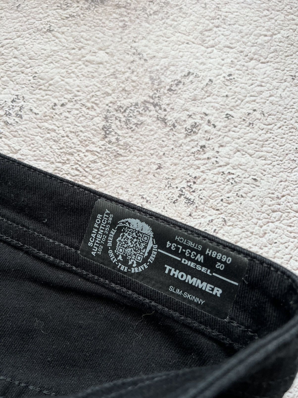 Diesel × Vintage Diesel Thommer Slim Skinny Black Jeans Size US 33 - 2 Thumbnail