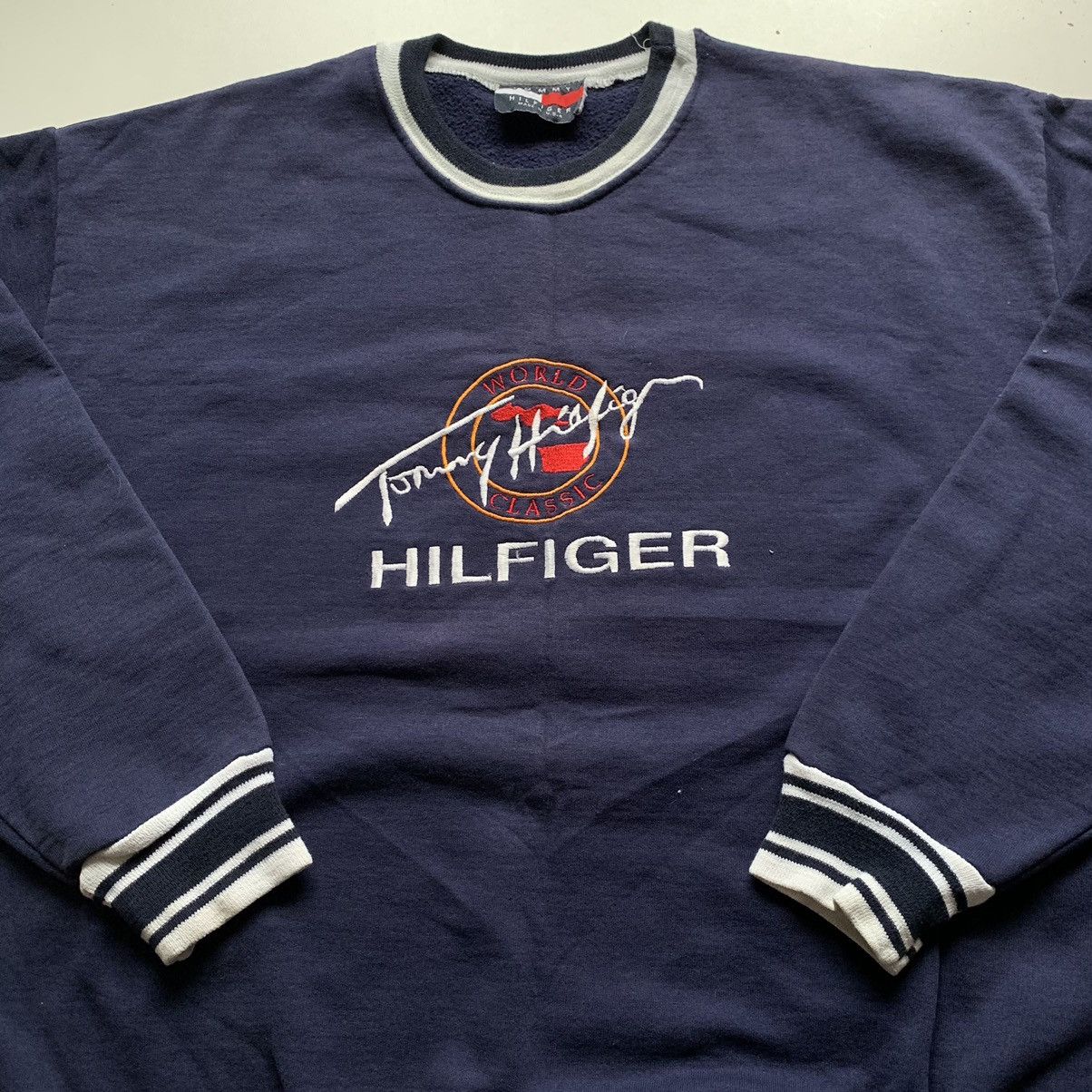 Tommy Hilfiger × Vintage Vintage 90s Tommy Hilfiger Embroidered Logo Crewneck Rare Size US L / EU 52-54 / 3 - 2 Thumbnail