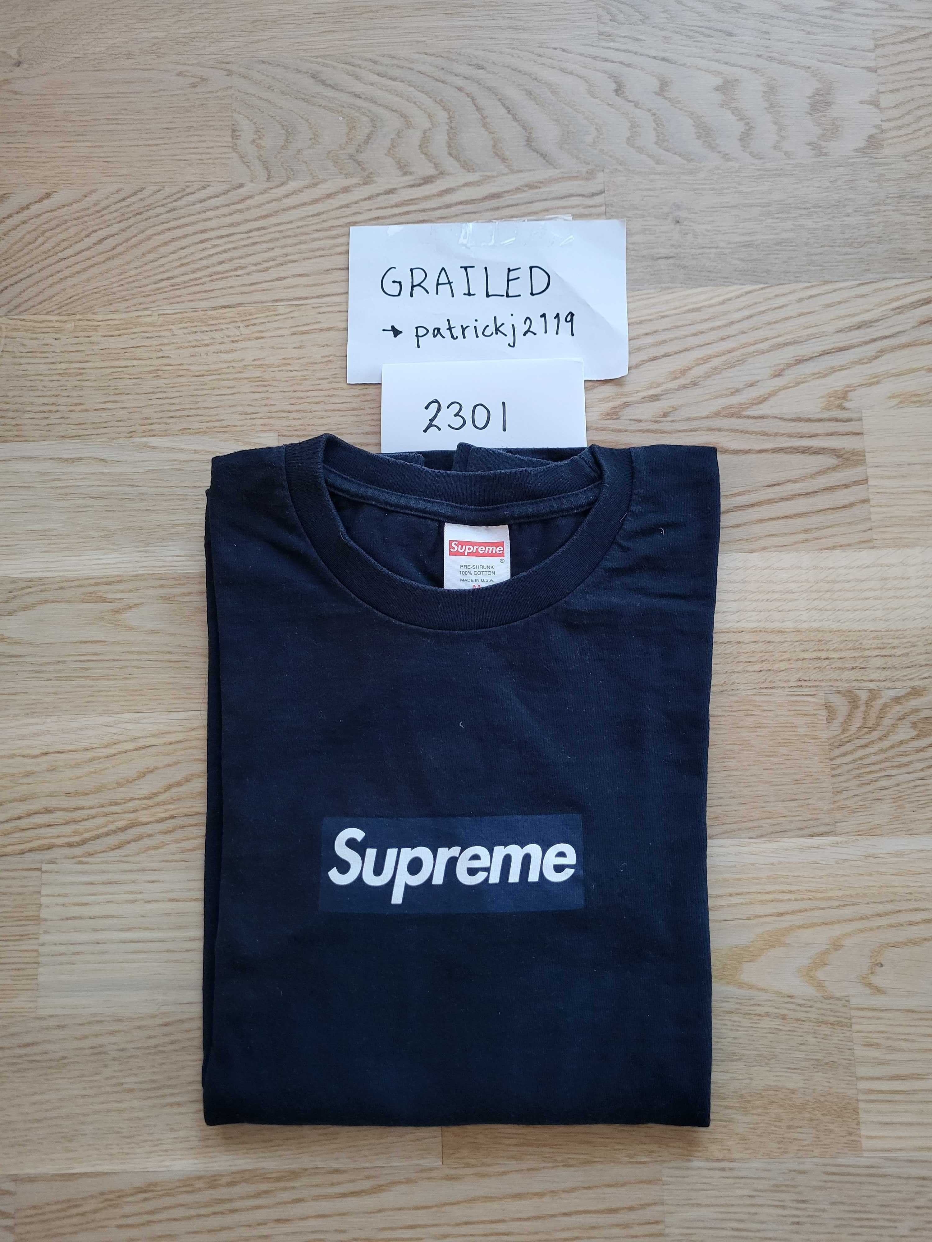 激安先着 supreme トップス box navy tee l/s logo トップス - vfsl.co.tz