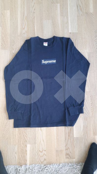 Supreme Supreme Box Logo L/S Tee (Navy) | Grailed