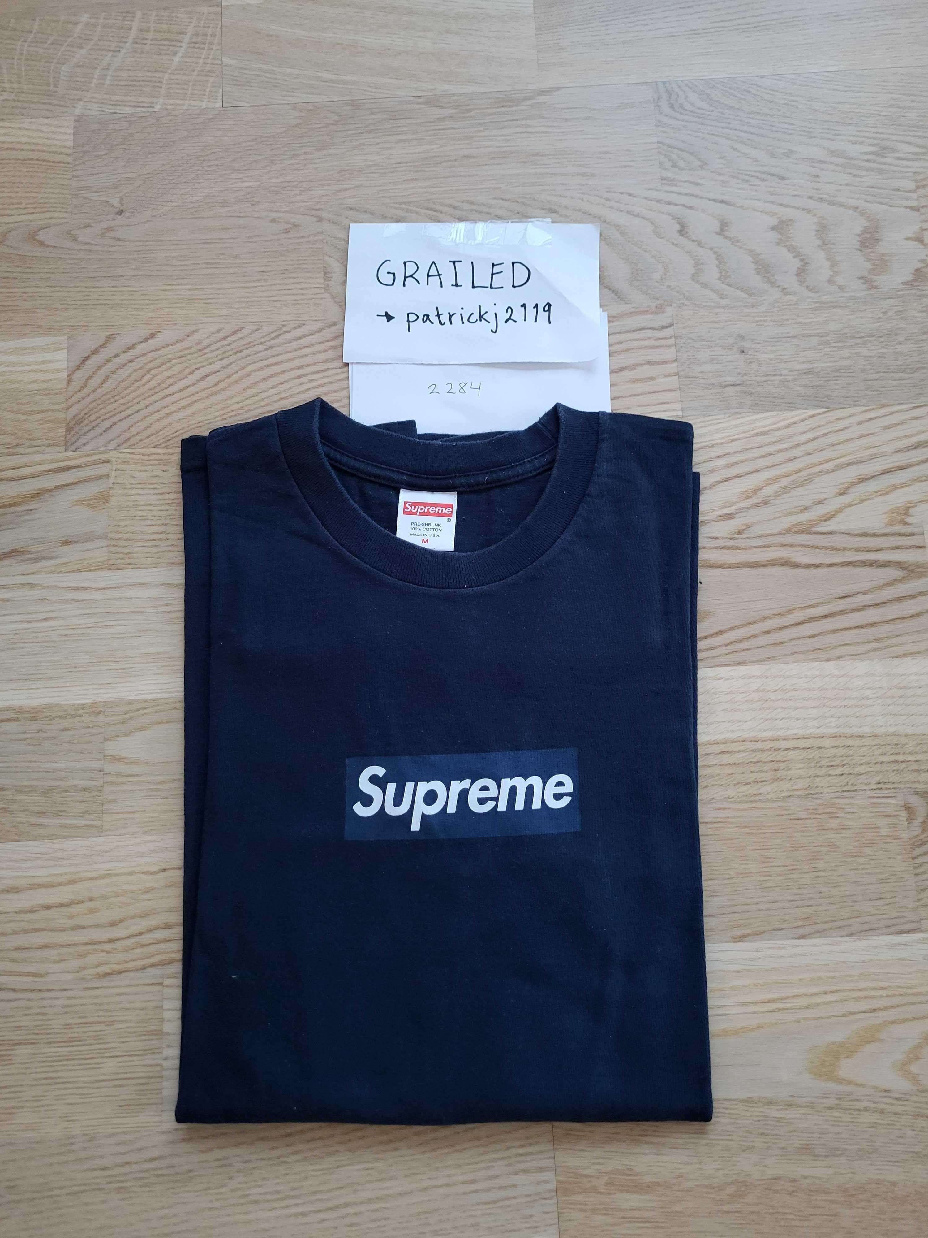 Supreme Supreme Box Logo L/S Tee (Navy) | Grailed