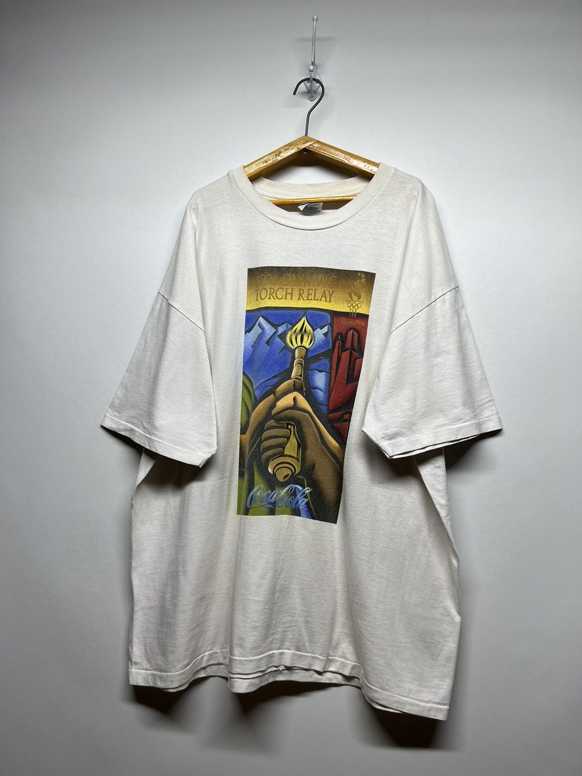 Coca Cola × USA Olympics × Vintage Vintage 1996 The Olympic Games Torch Relay Coca Cola T-Shirt Size US XXL / EU 58 / 5 - 1 Thumbnail