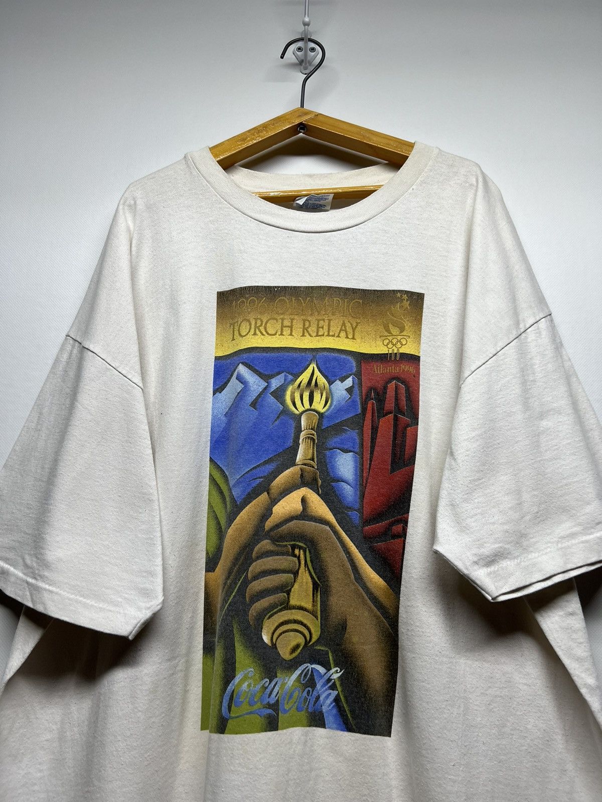 Coca Cola × USA Olympics × Vintage Vintage 1996 The Olympic Games Torch Relay Coca Cola T-Shirt Size US XXL / EU 58 / 5 - 5 Thumbnail