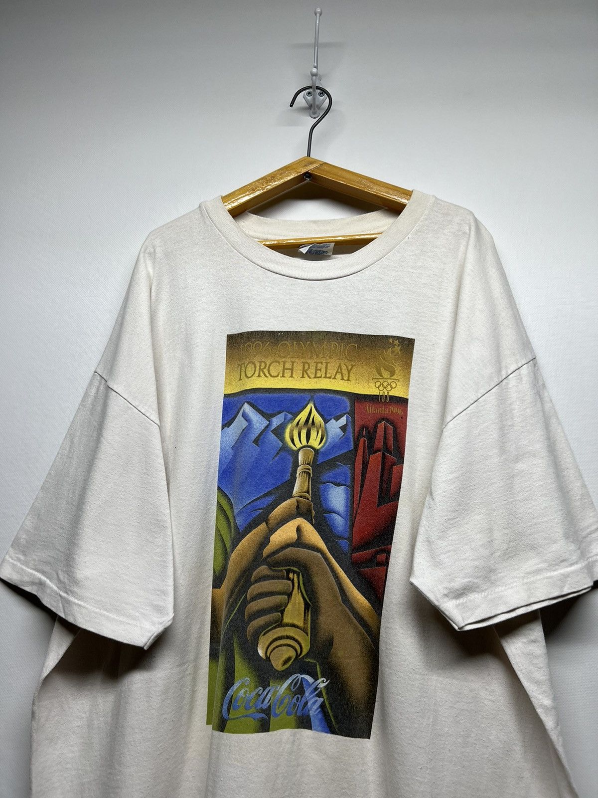 Coca Cola × USA Olympics × Vintage Vintage 1996 The Olympic Games Torch Relay Coca Cola T-Shirt Size US XXL / EU 58 / 5 - 2 Thumbnail
