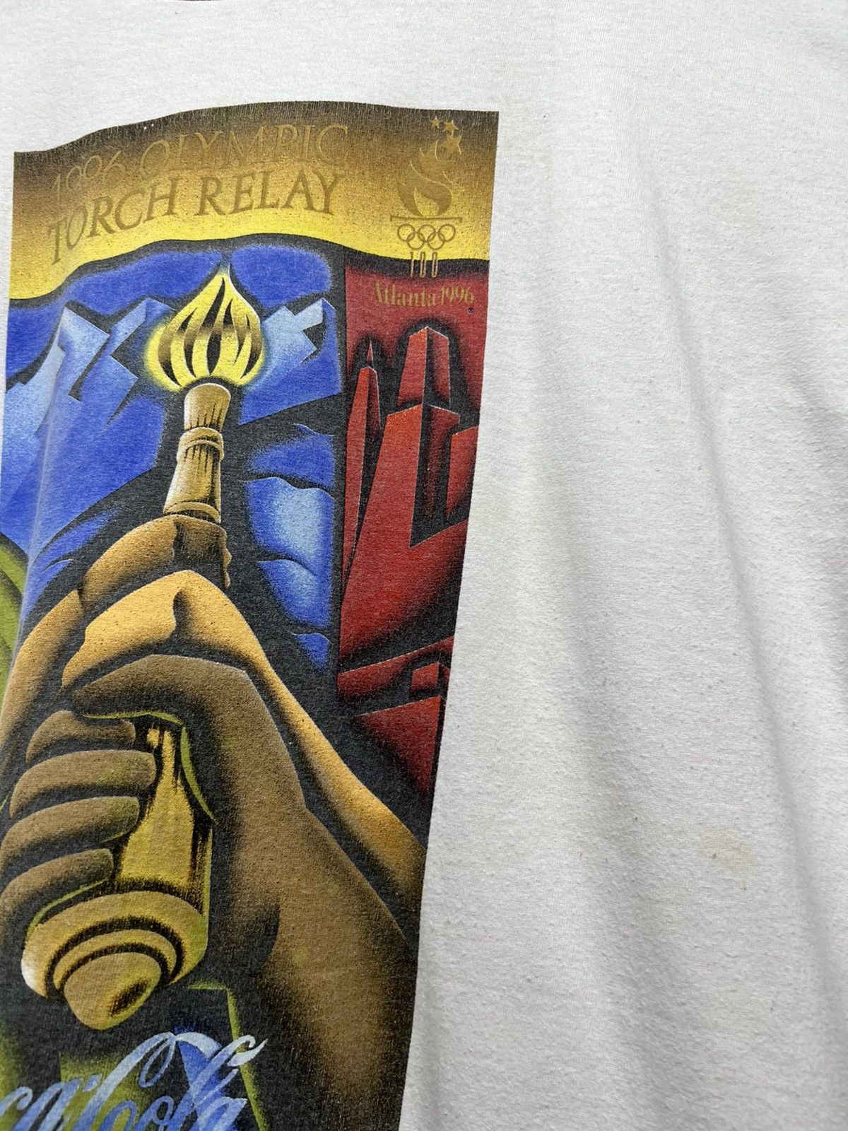 Coca Cola × USA Olympics × Vintage Vintage 1996 The Olympic Games Torch Relay Coca Cola T-Shirt Size US XXL / EU 58 / 5 - 9 Thumbnail