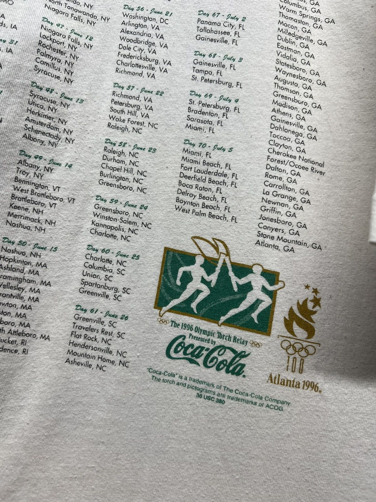 Coca Cola × USA Olympics × Vintage Vintage 1996 The Olympic Games Torch Relay Coca Cola T-Shirt Size US XXL / EU 58 / 5 - 16 Thumbnail