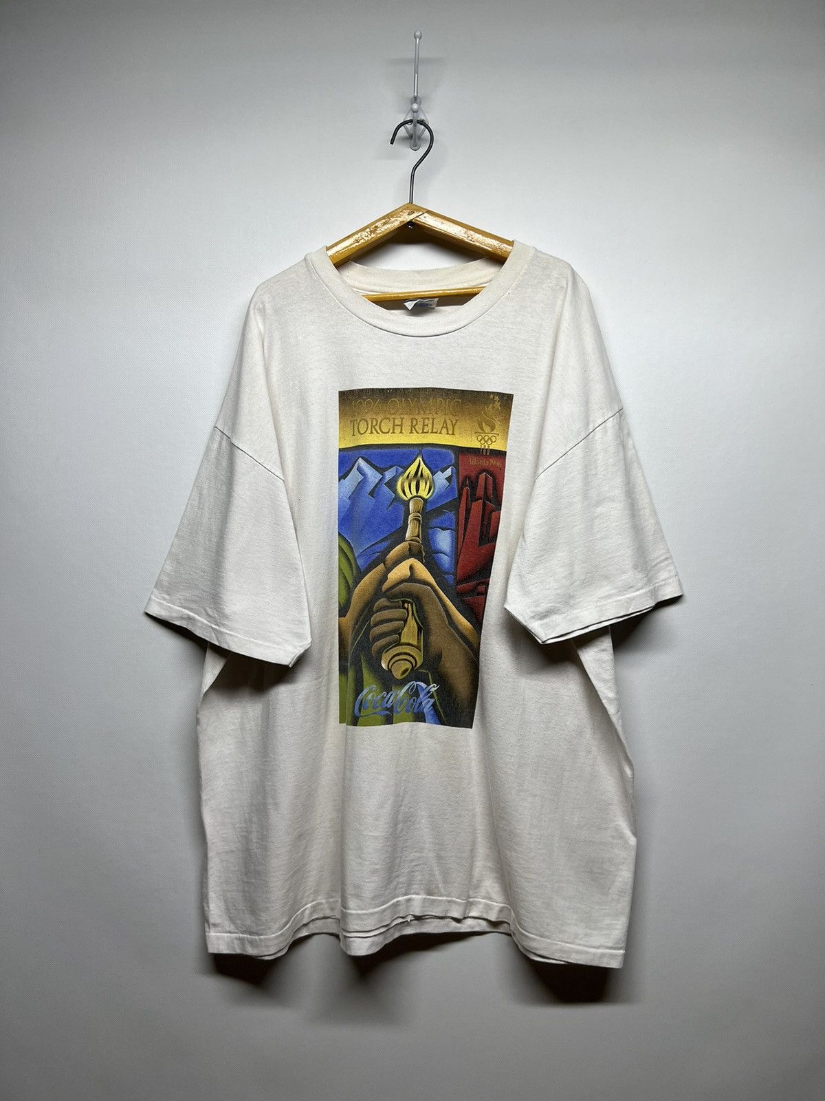Coca Cola × USA Olympics × Vintage Vintage 1996 The Olympic Games Torch Relay Coca Cola T-Shirt Size US XXL / EU 58 / 5 - 4 Thumbnail