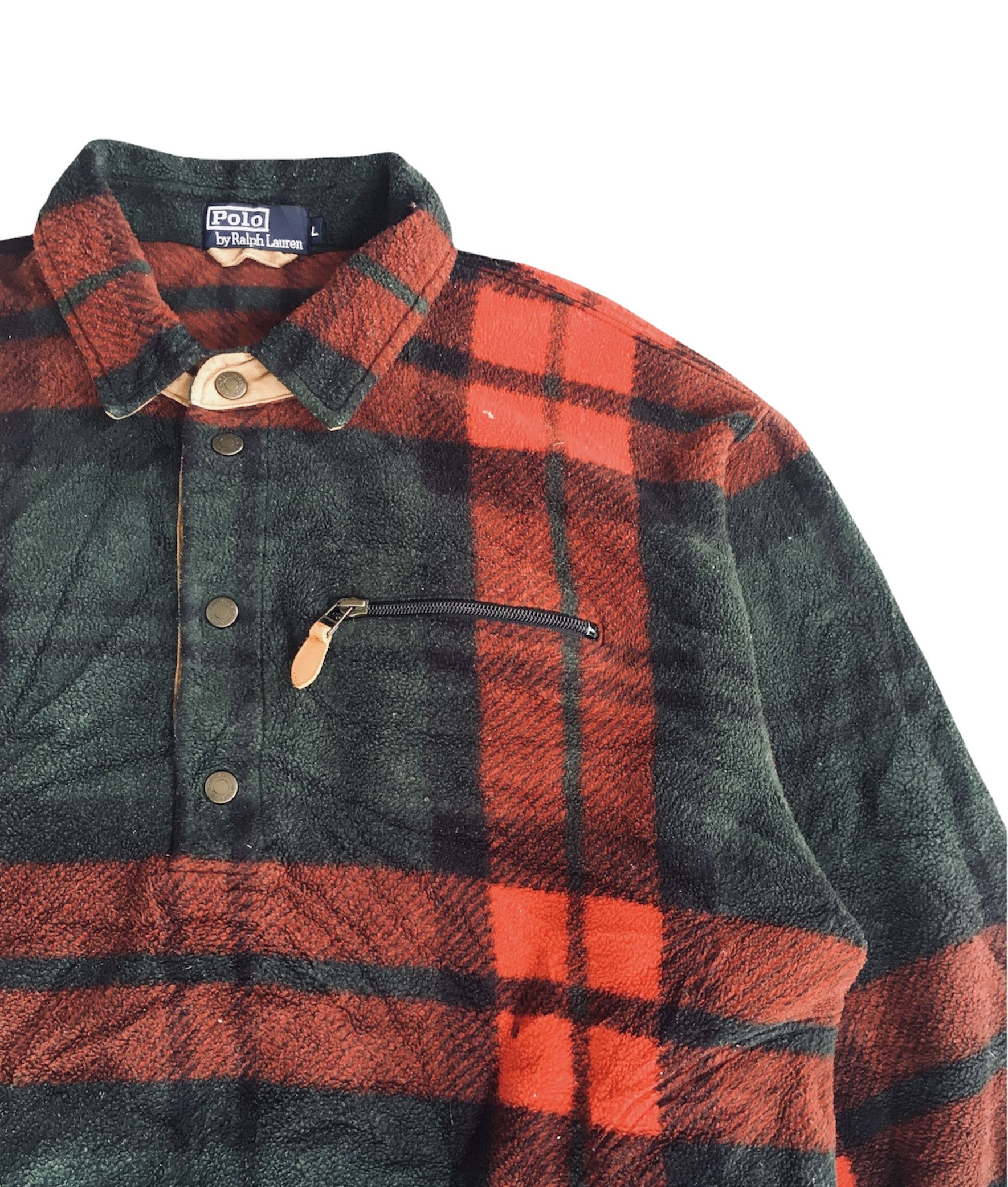 Vintage Vintage Polo Ralph Lauren Fleece Pullover menyala Size US L / EU 52-54 / 3 - 7 Thumbnail