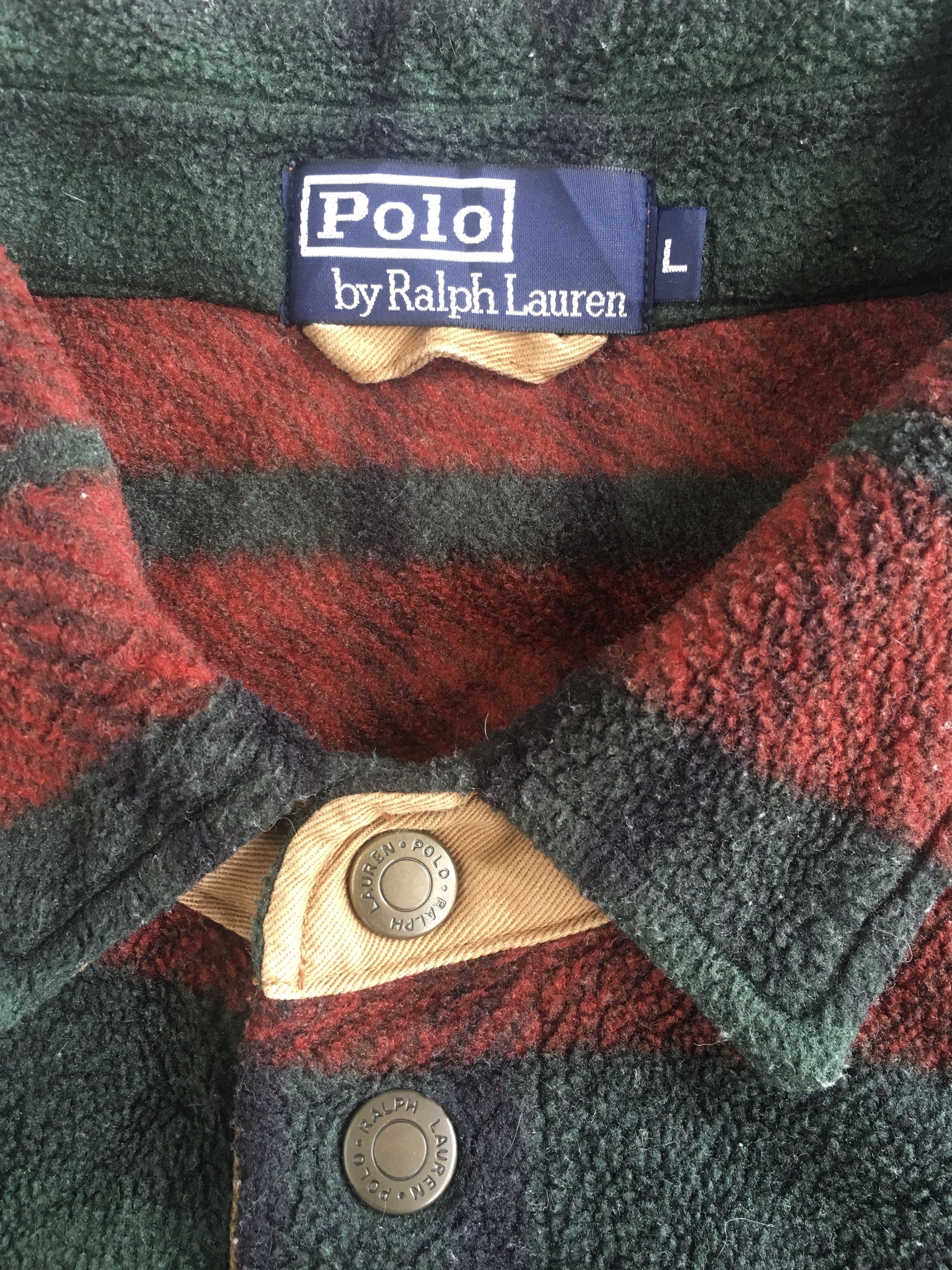 Vintage Vintage Polo Ralph Lauren Fleece Pullover menyala Size US L / EU 52-54 / 3 - 11 Thumbnail