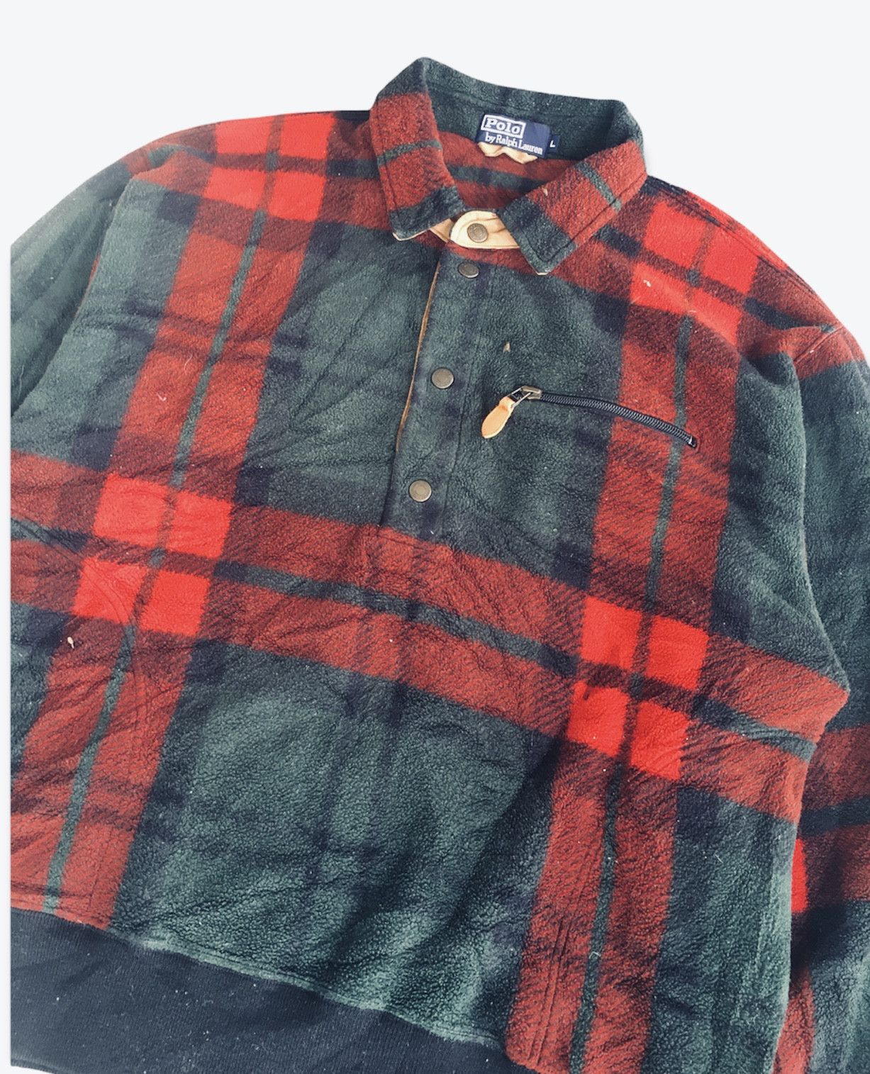 Vintage Vintage Polo Ralph Lauren Fleece Pullover menyala Size US L / EU 52-54 / 3 - 2 Thumbnail
