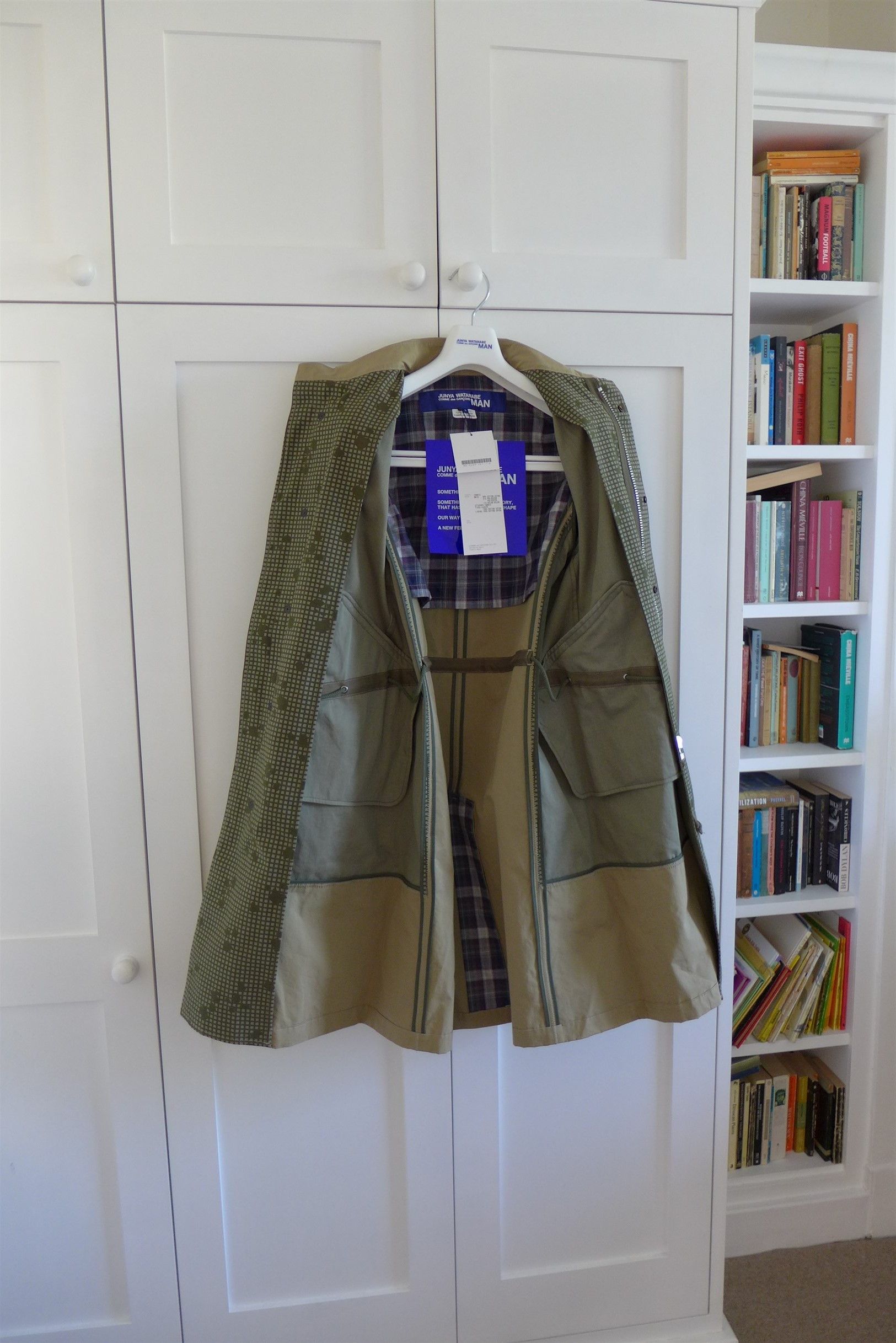 Junya Watanabe Junya Watanabe Coat w/ Printed Panel - Tan & Olive Size US S / EU 44-46 / 1 - 7 Thumbnail