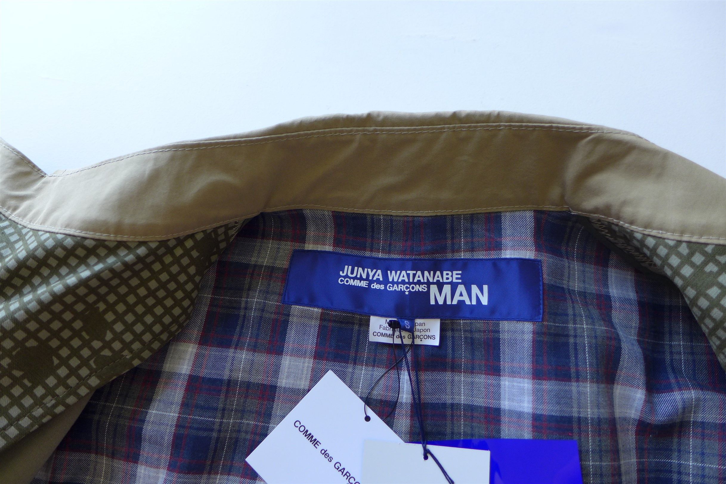 Junya Watanabe Junya Watanabe Coat w/ Printed Panel - Tan & Olive Size US S / EU 44-46 / 1 - 15 Thumbnail