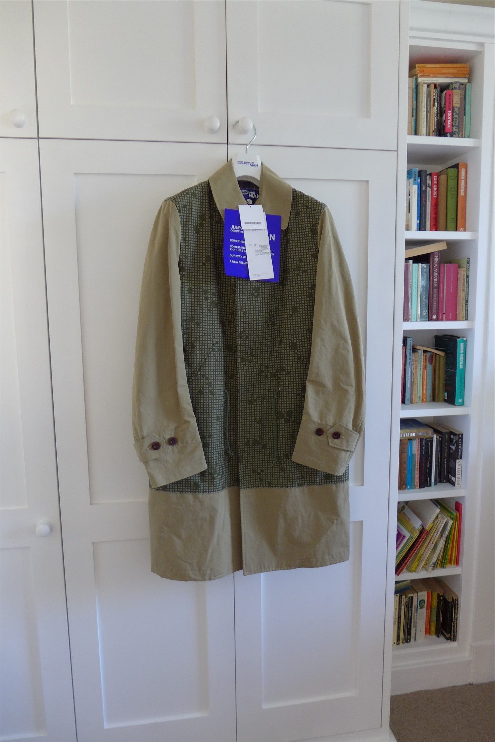 Junya Watanabe Junya Watanabe Coat w/ Printed Panel - Tan & Olive Size US S / EU 44-46 / 1 - 5 Thumbnail