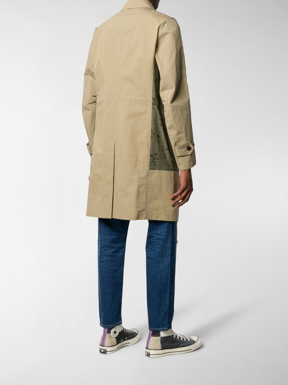 Junya Watanabe Junya Watanabe Coat w/ Printed Panel - Tan & Olive Size US S / EU 44-46 / 1 - 3 Thumbnail