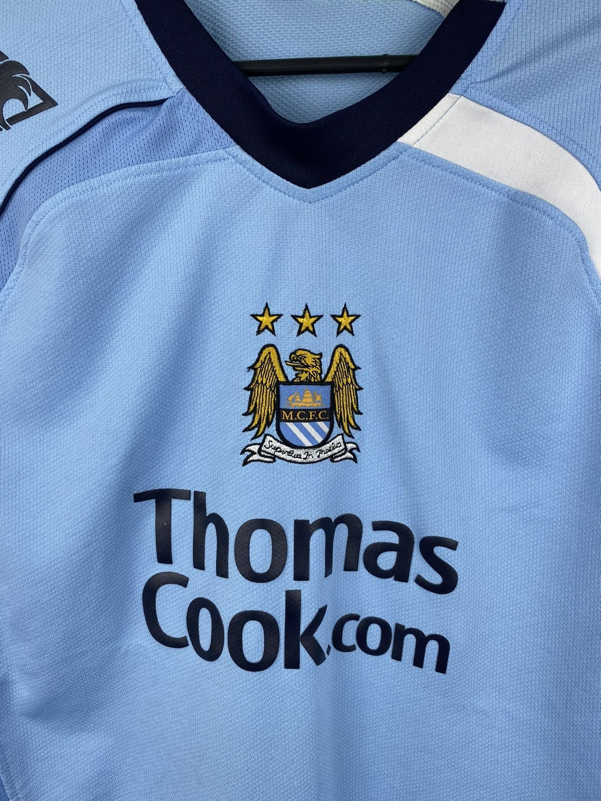 Le Coq Sportif Mens MANCHESTER CITY 2008/09 ORIGINAL HOME FOOTBALL T SHIRT Size US L / EU 52-54 / 3 - 5 Thumbnail