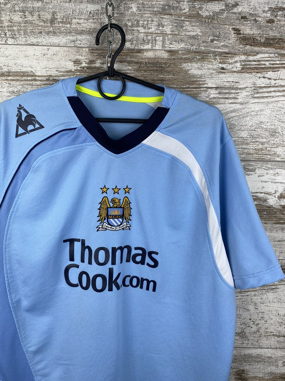 Le Coq Sportif Mens MANCHESTER CITY 2008/09 ORIGINAL HOME FOOTBALL T SHIRT Size US L / EU 52-54 / 3 - 3 Thumbnail