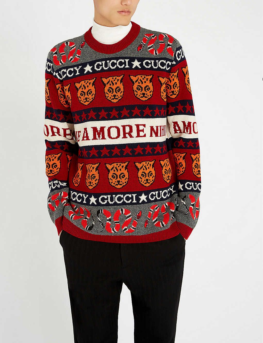 Gucci Gucci 'Sine Amore Nihil' Wool Sweater Size US M / EU 48-50 / 2 - 3 Thumbnail