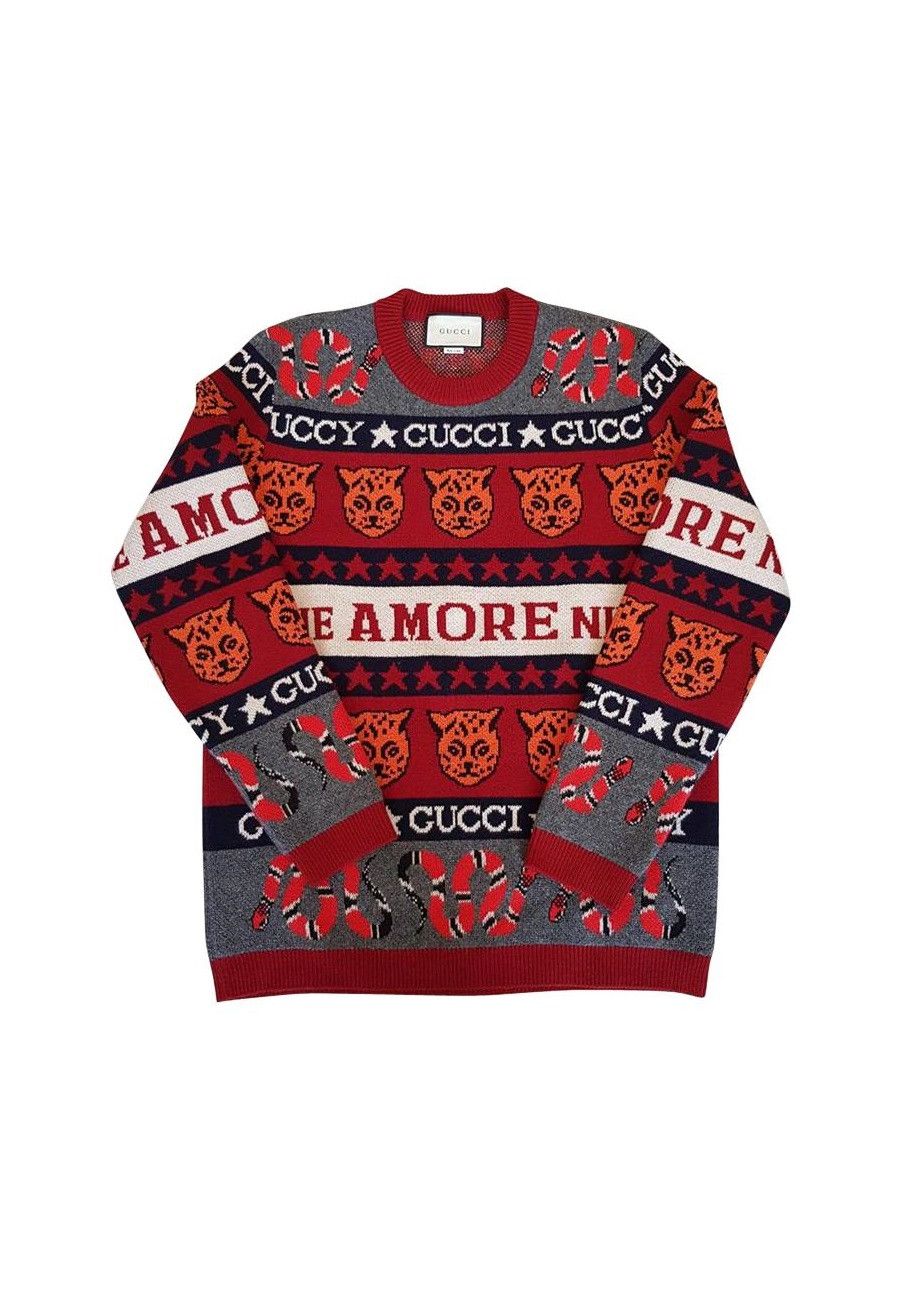 Gucci Gucci 'Sine Amore Nihil' Wool Sweater Size US M / EU 48-50 / 2 - 1 Thumbnail