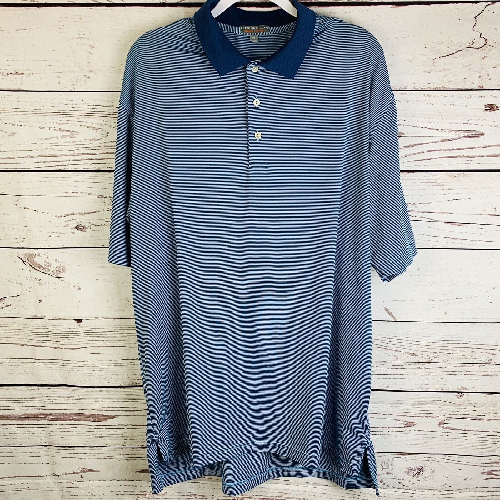 Peter Millar Peter Millar Mens Summer Comfort Blue Stripe Polo Golf ...