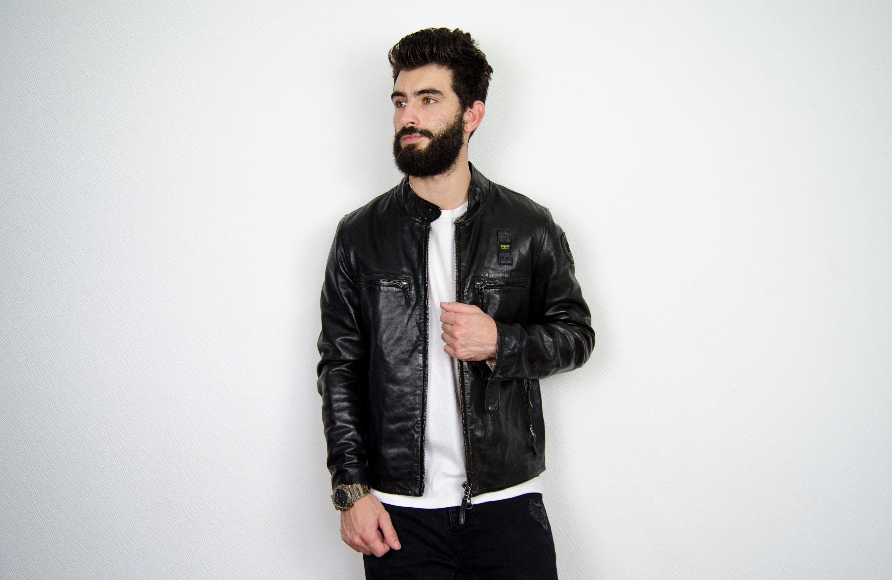 Schott Blauer USA Elmer Leather Jacket Schott Avirex Style Size US M / EU 48-50 / 2 - 2 Thumbnail