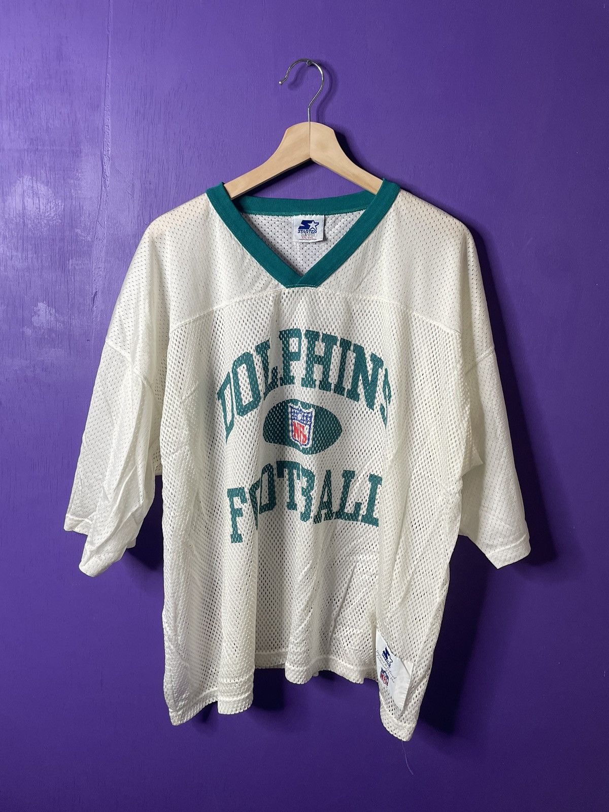 1990's MIAMI DOLPHINS #13 STARTER FANIMATION JERSEY XL - Classic