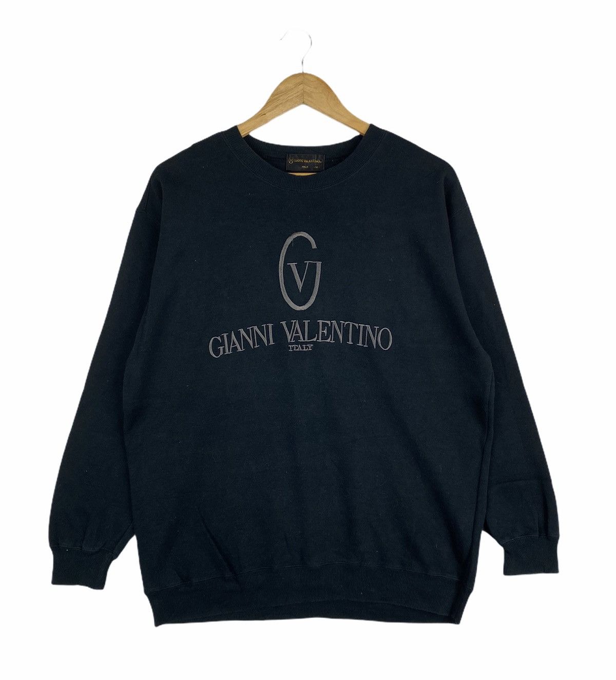 Gianni Valentino × Valentino × Vintage GIANNI VALENTINO Italy Big Logo Embroidery Sweatshirt Jumper Size US M / EU 48-50 / 2 - 1 Thumbnail