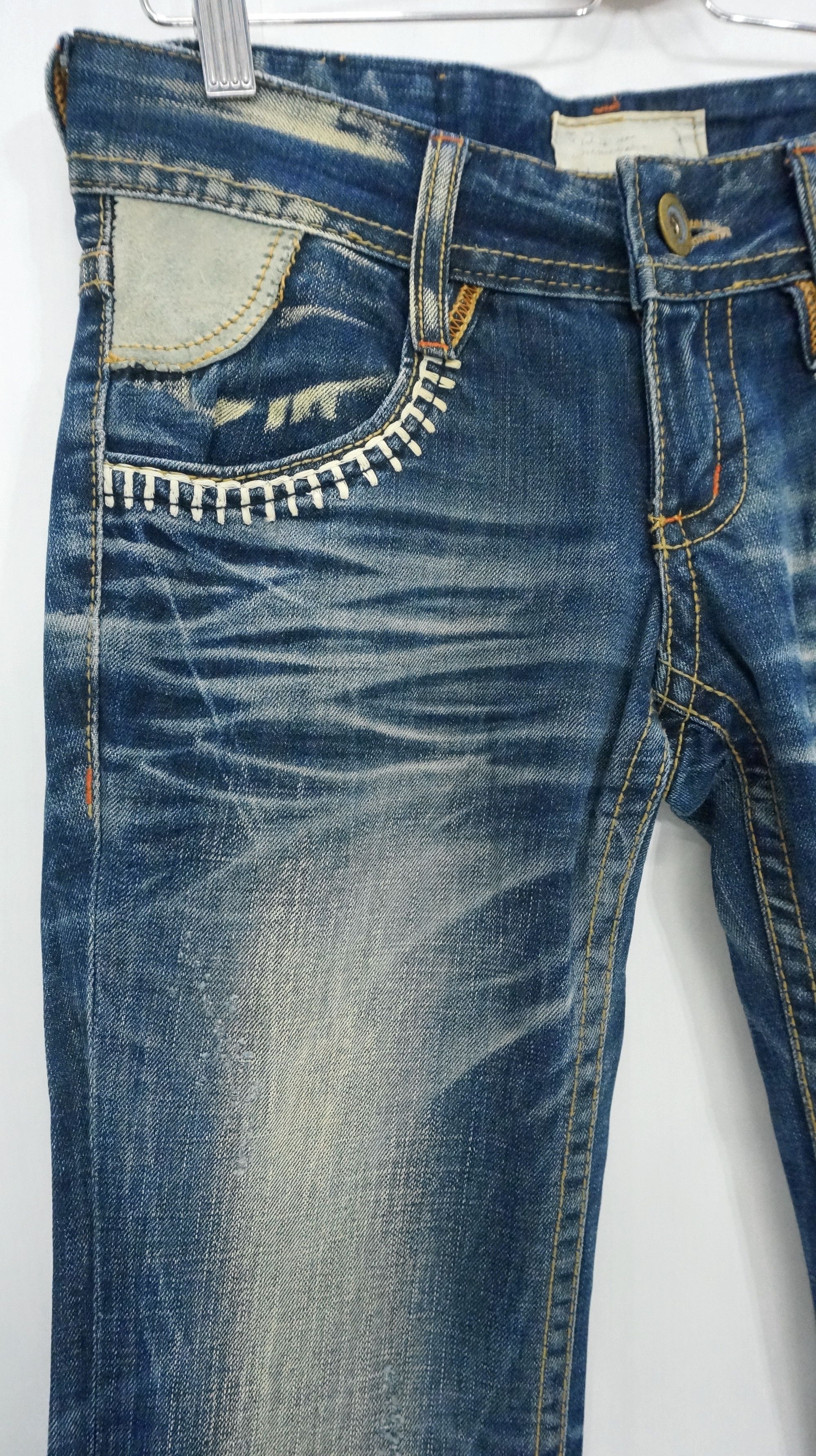 Japanese Brand Dope 🔥 LOLITA Vintage Clawmark Flared Sashiko Lowrise Jeans Size US 29 - 5 Thumbnail