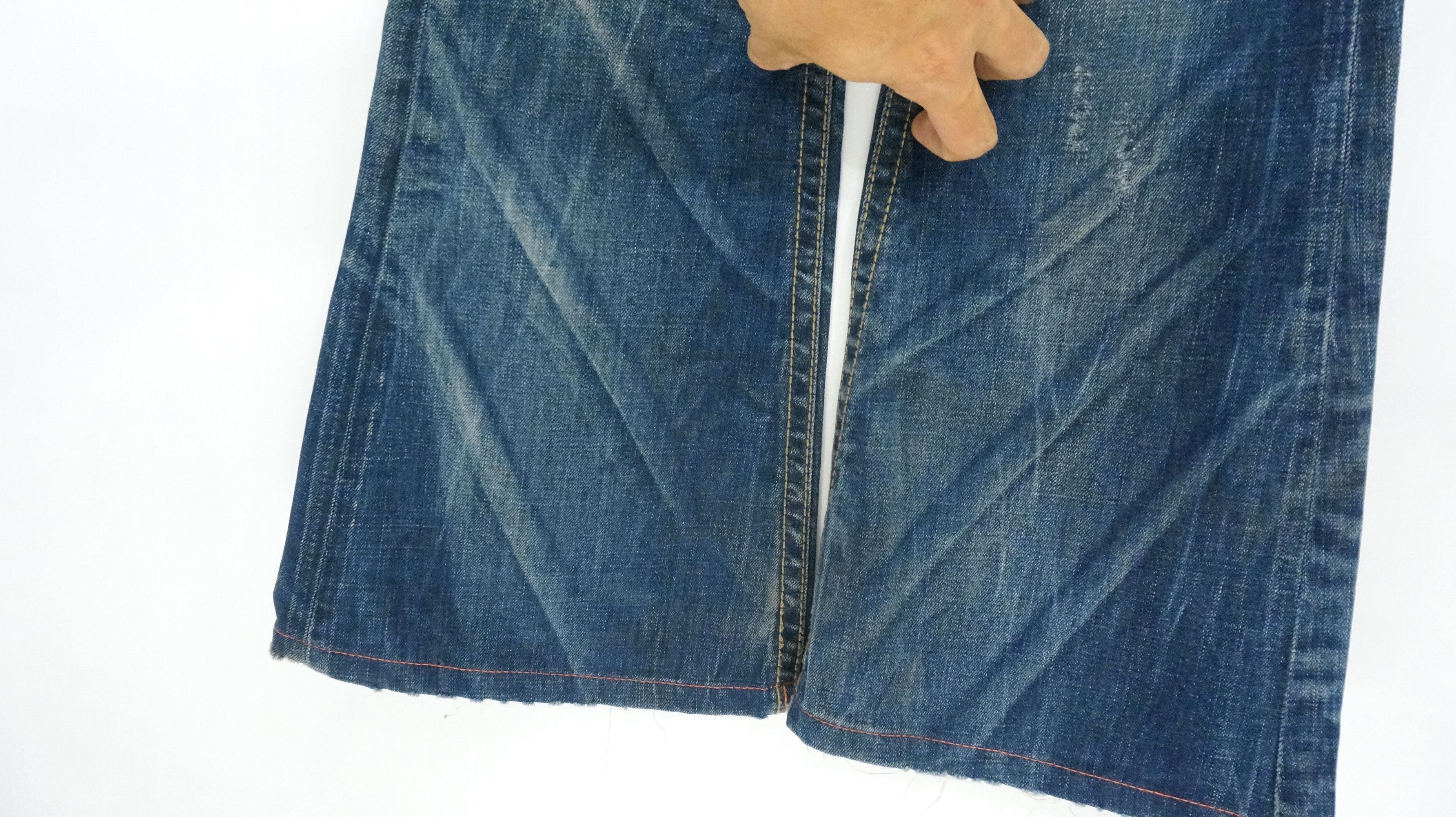 Japanese Brand Dope 🔥 LOLITA Vintage Clawmark Flared Sashiko Lowrise Jeans Size US 29 - 8 Thumbnail