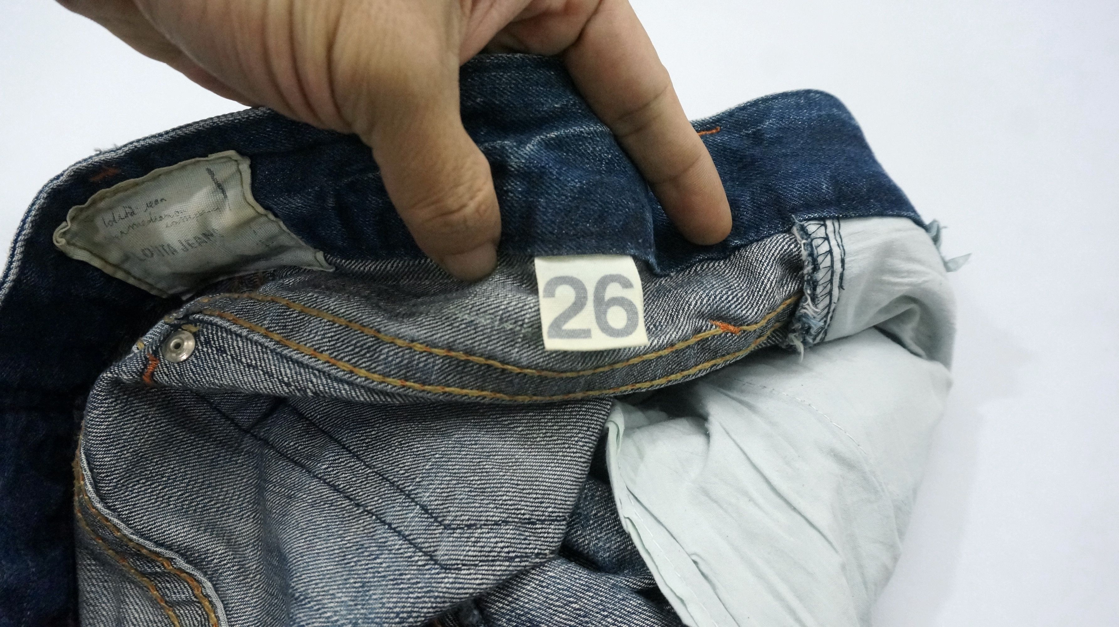Japanese Brand Dope 🔥 LOLITA Vintage Clawmark Flared Sashiko Lowrise Jeans Size US 29 - 21 Thumbnail