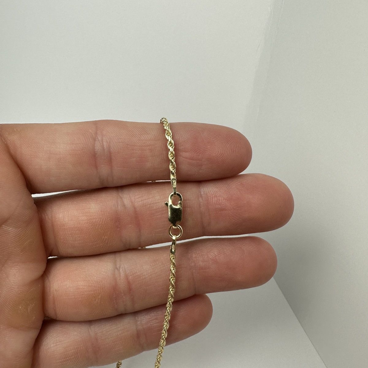 Jewelry Gold Chain 14k Gold Vermeil Rope Chain 2mm 20 Inches Size ONE SIZE - 2 Thumbnail