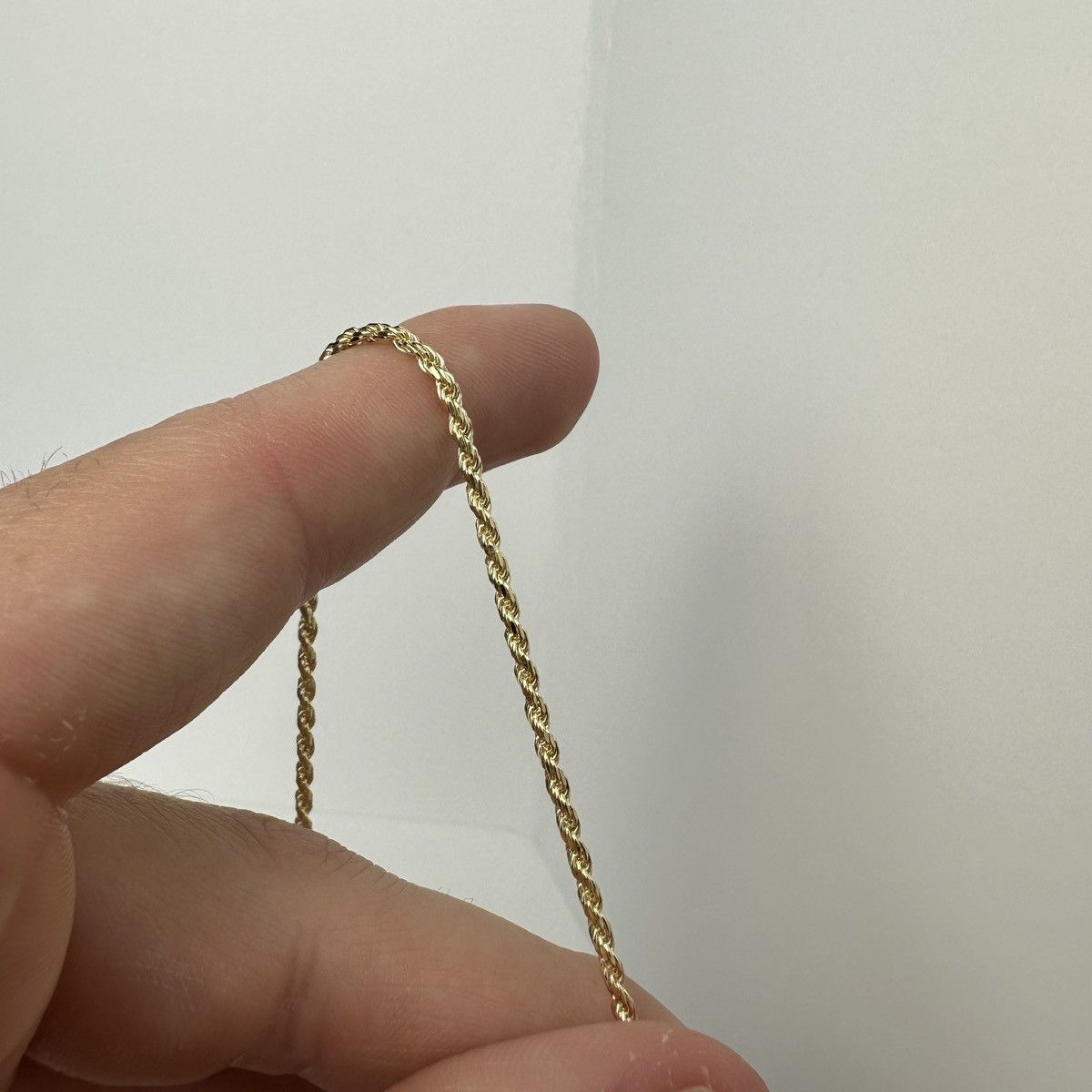 Jewelry Gold Chain 14k Gold Vermeil Rope Chain 2mm 20 Inches Size ONE SIZE - 3 Thumbnail