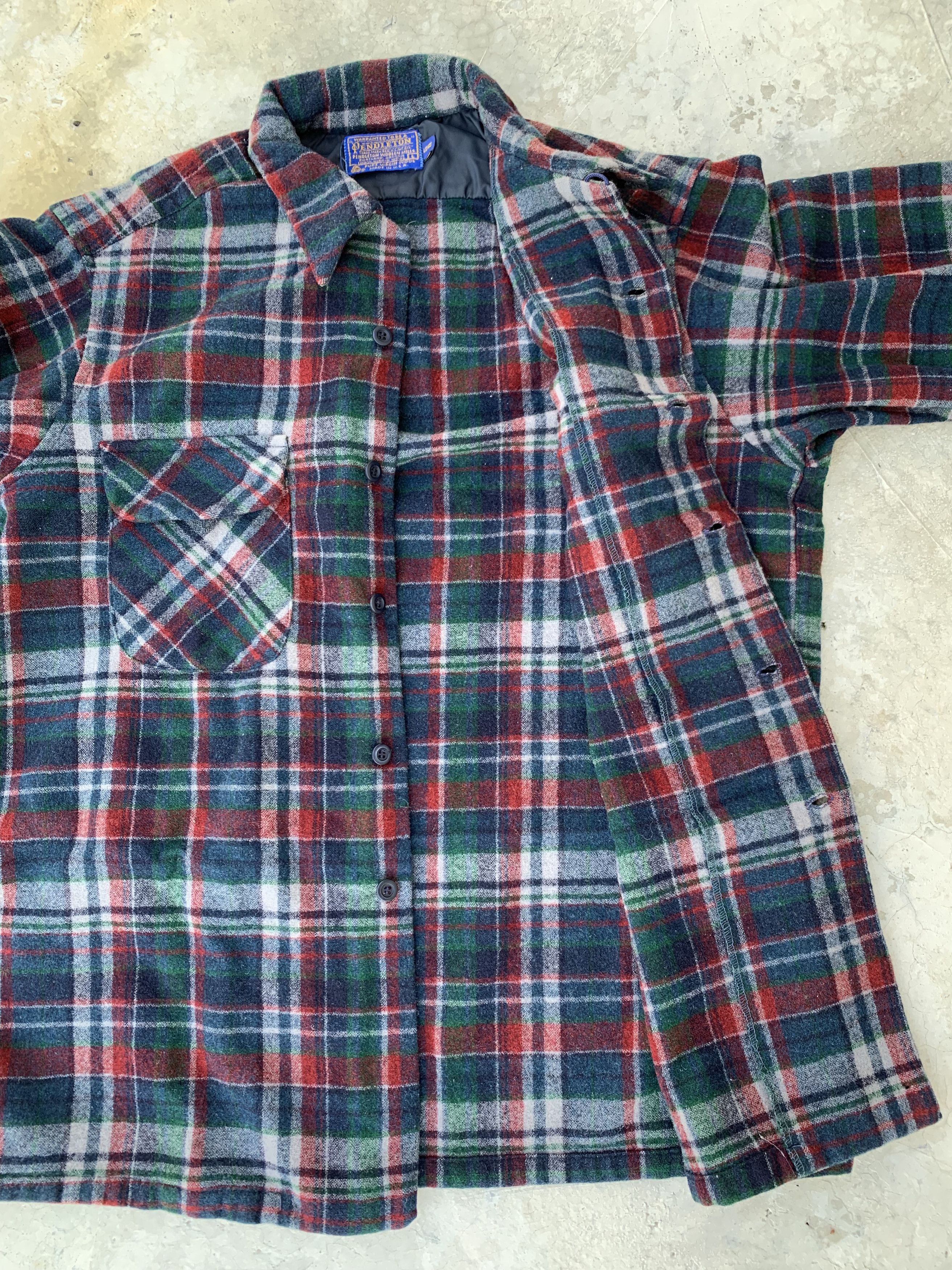 Pendleton Vintage 80s Pendleton Plaid Wool Flannel Blanket Tartan Size US M / EU 48-50 / 2 - 11 Thumbnail