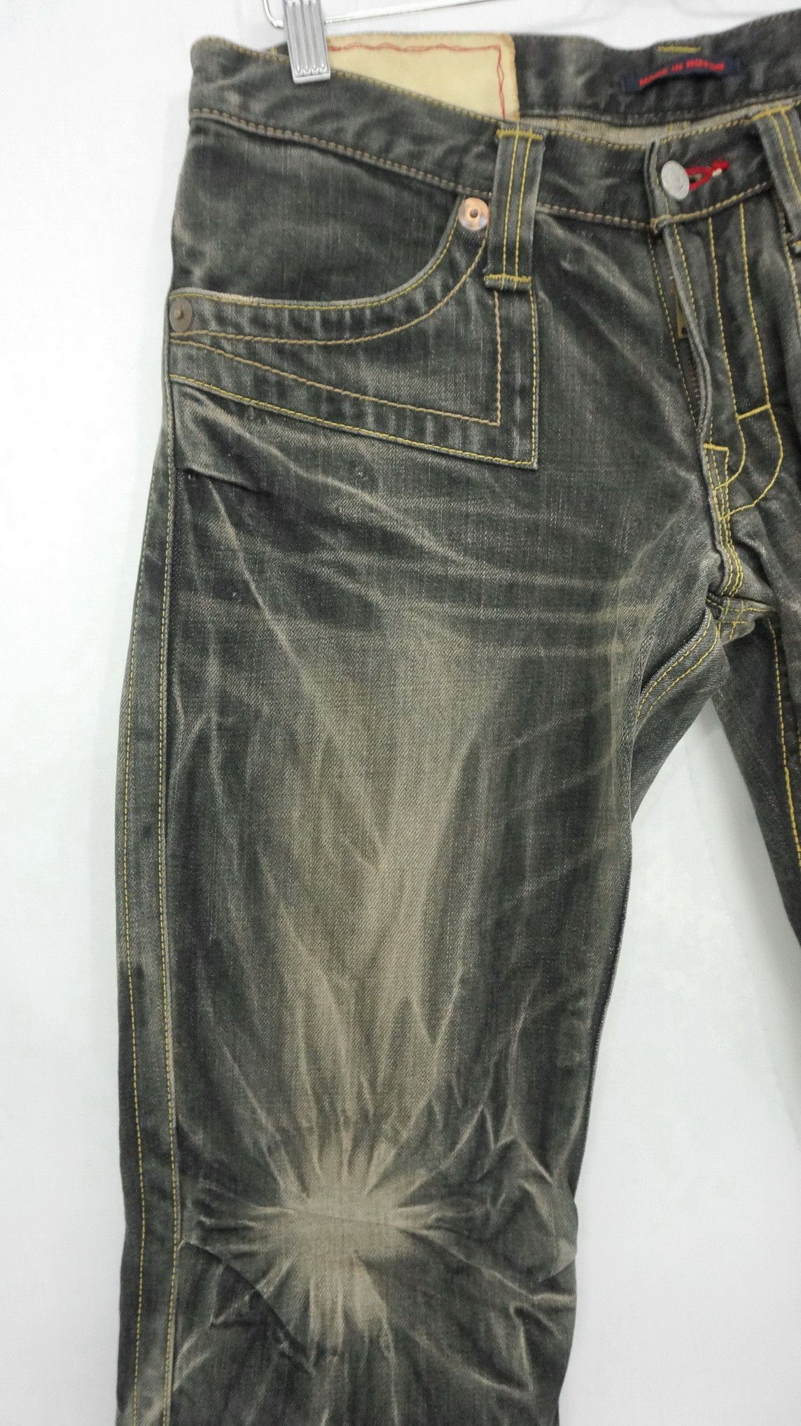 Japanese Brand 🔥 BLUEWAY Nippon Vintage Worn Distressed Flared Jeans Size US 32 / EU 48 - 5 Thumbnail