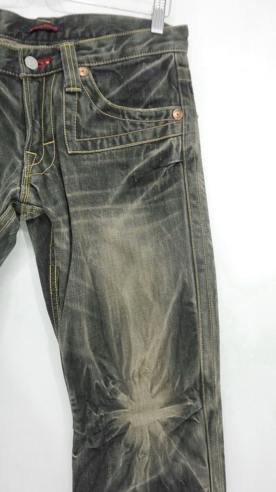Japanese Brand 🔥 BLUEWAY Nippon Vintage Worn Distressed Flared Jeans Size US 32 / EU 48 - 6 Thumbnail