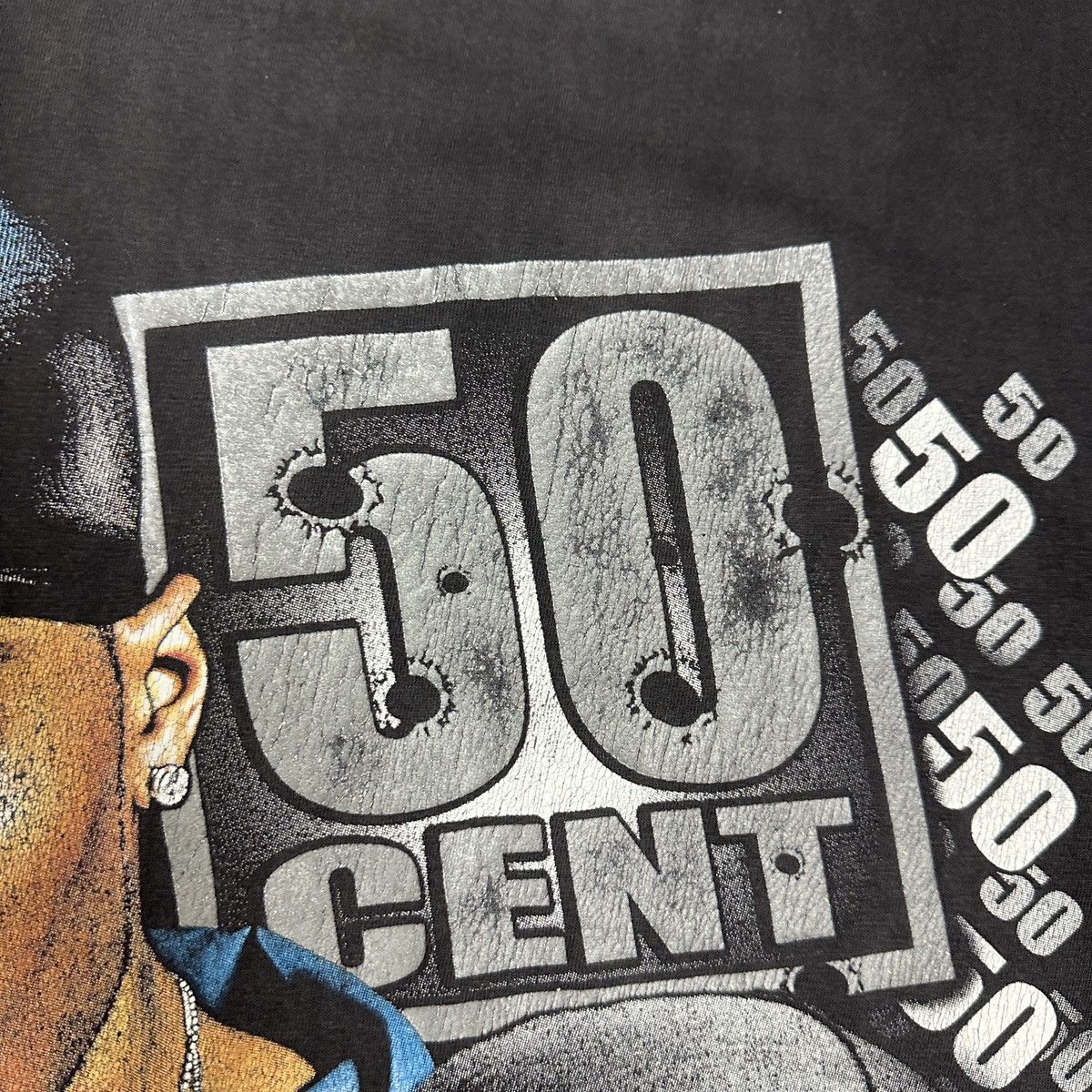 50 Cent Vintage 90s 50 Cent Washed distressed tee OG Rap y2k Gangsta Size US L / EU 52-54 / 3 - 9 Thumbnail